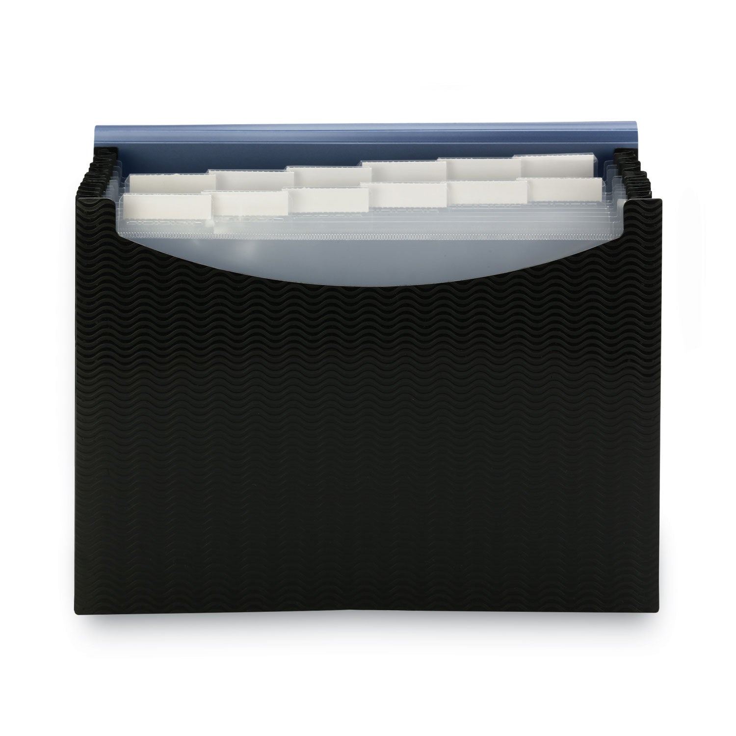 Smead Letter Expanding File - 8 1/2" x 11" - 12 Pocket(s) - Polypropylene - Blue, Black - 1 Each