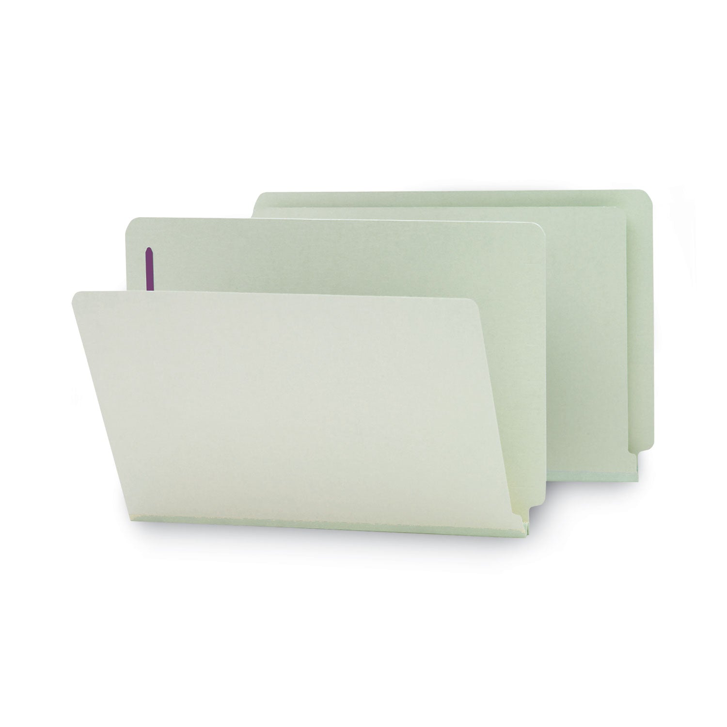 Smead Legal Recycled Fastener Folder - 8 1/2" x 14" - 1" Expansion - 2 x 2S Fastener(s) - 2" for Folder - End Tab Location - 25 pt. - Pressboard - Gray, Green - Heavy Duty, Rounded Corner - 100% Recycled - 25 / Box