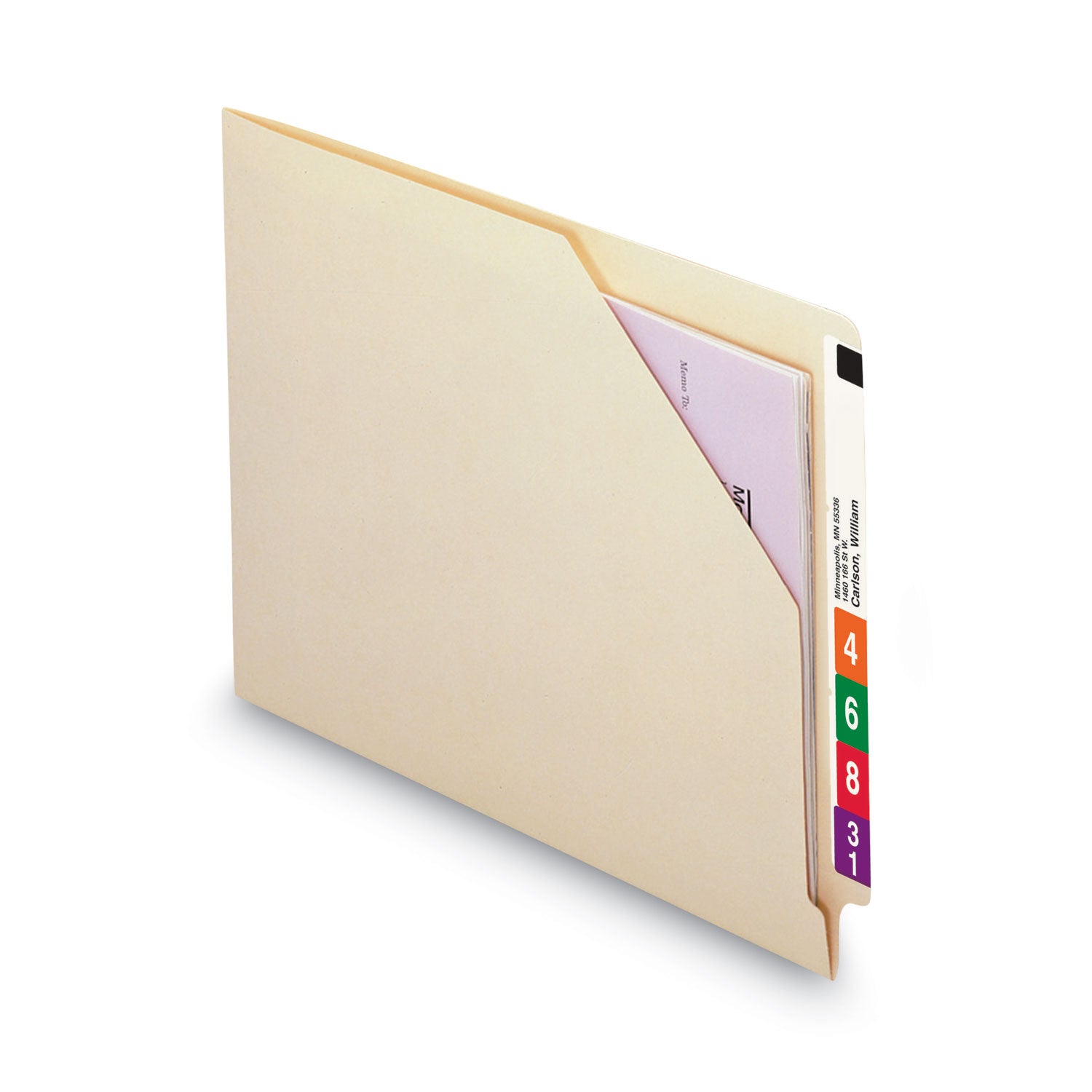 Smead Straight Tab Cut Letter Recycled File Jacket - 8 1/2" x 11" - 11 pt. - 2 Plys - Manila - 10% Recycled - 100 / Box