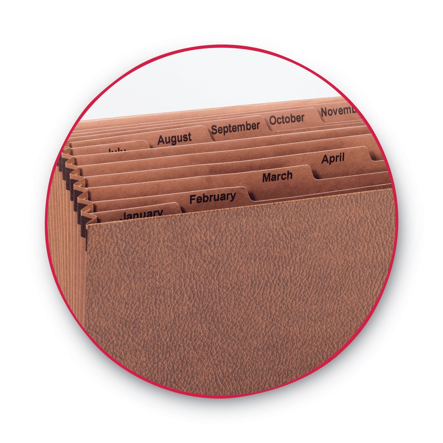 Smead Letter Recycled Expanding File - 8 1/2" x 11" - 7/8" Expansion - 12 Pocket(s) - Redrope - Reinforced - 30% Recycled - 1 Each