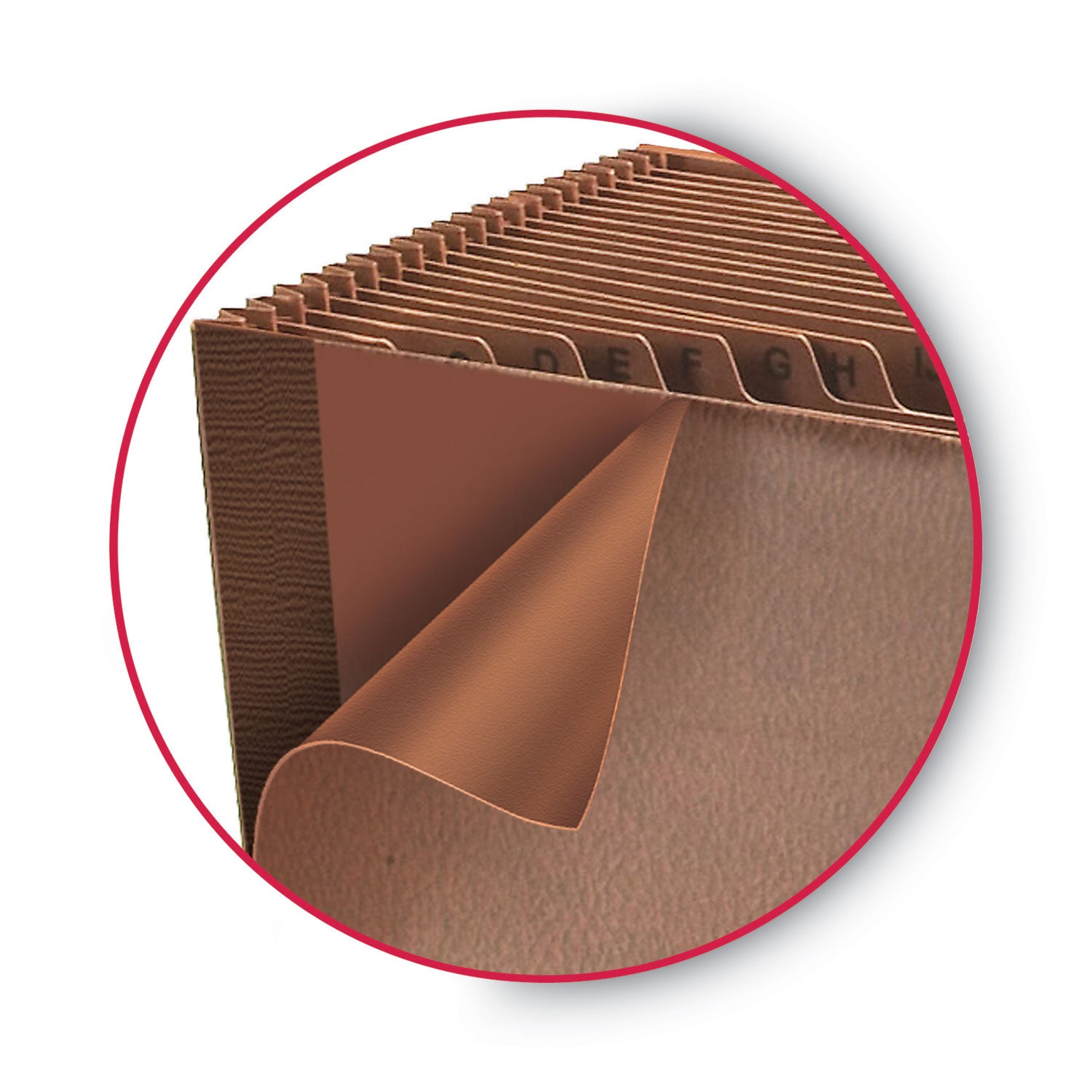 Smead Letter Recycled Expanding File - 8 1/2" x 11" - 7/8" Expansion - 21 Pocket(s) - Redrope - Tear Resistant Gusset - 30% Recycled - 1 Each