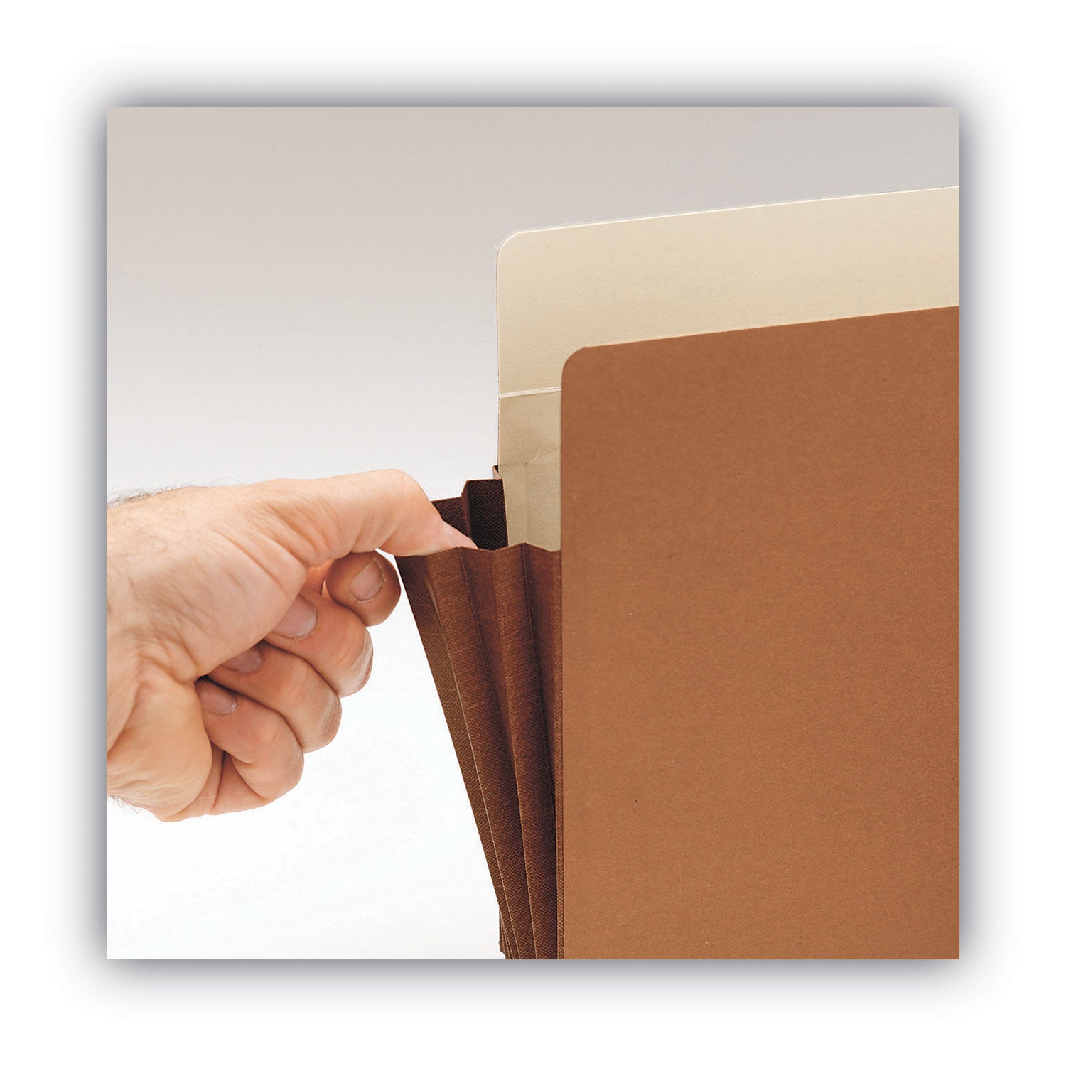 Smead TUFF Straight Tab Cut Letter Recycled File Pocket - 8 1/2" x 11" - 3 1/2" Expansion - 11 pt. - Redrope - Reinforced Gusset, Tear Resistant, Heavyweight Cover - 30% Recycled - 10 / Box