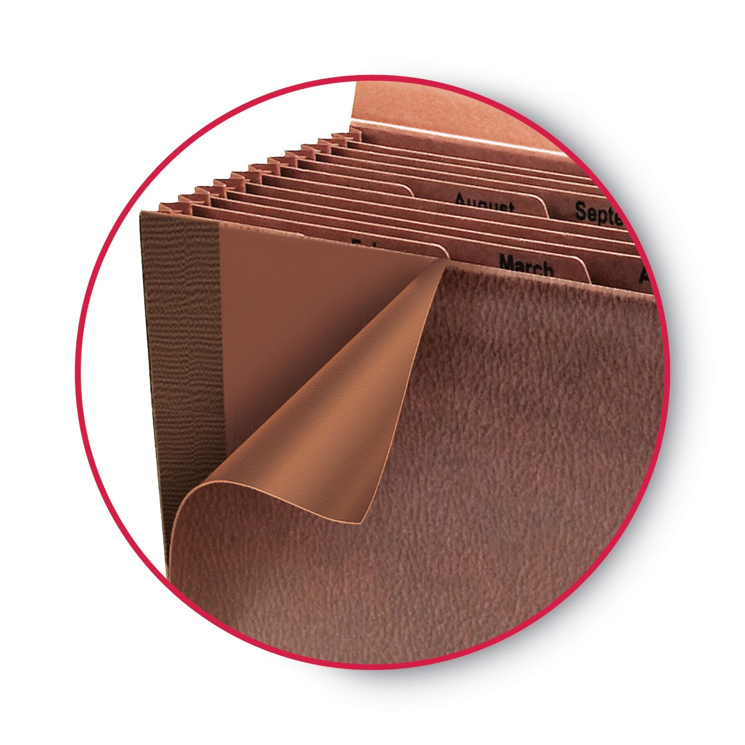 Smead Letter Recycled Expanding File - 8 1/2" x 11" - 7/8" Expansion - 12 Pocket(s) - Redrope - Reinforced - 30% Recycled - 1 Each