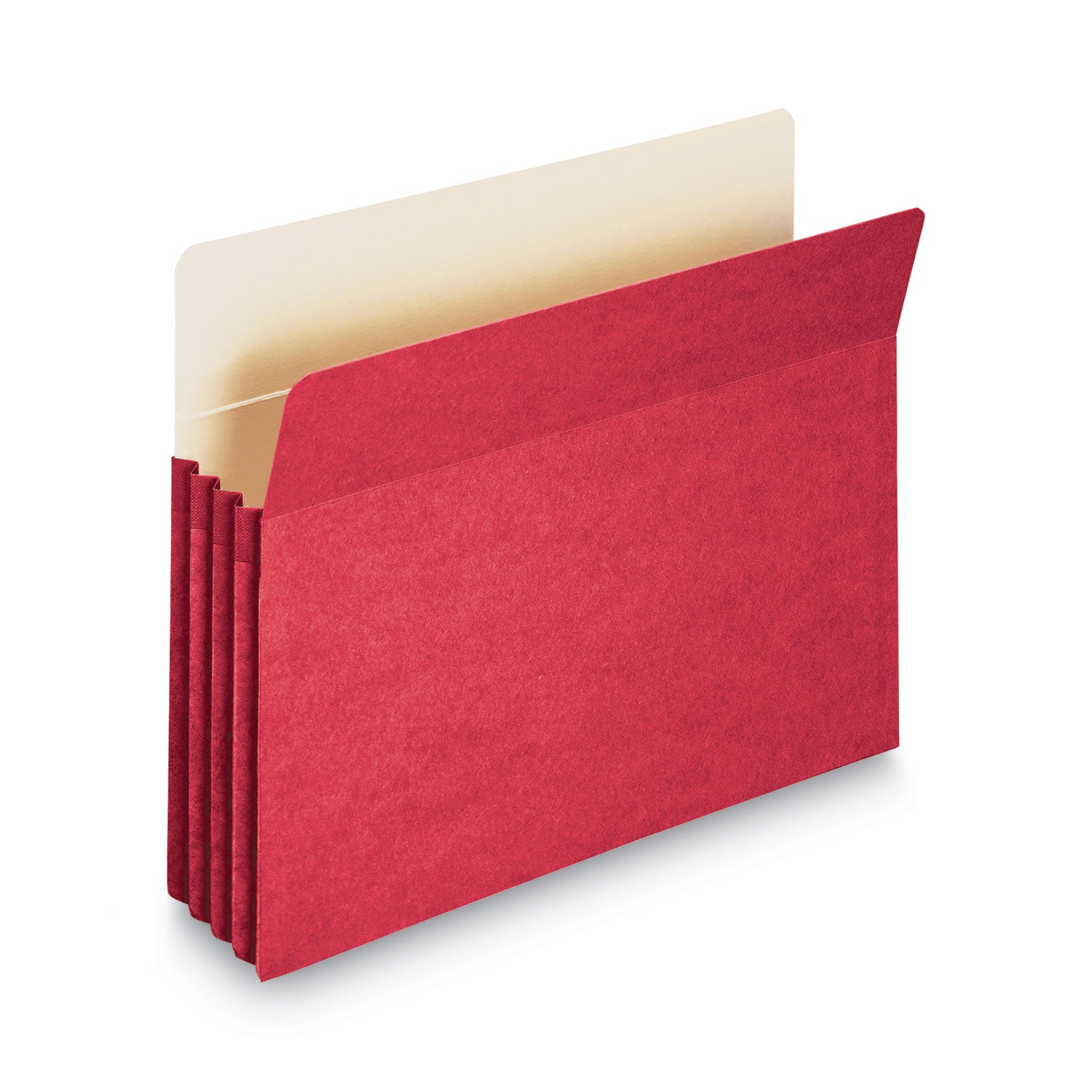 Smead Straight Tab Cut Letter Recycled File Pocket - 8 1/2" x 11" - 3 1/2" Expansion - Top Tab Location - 9 pt. - Red - Tear Resistant - 10% Recycled - 1 Each