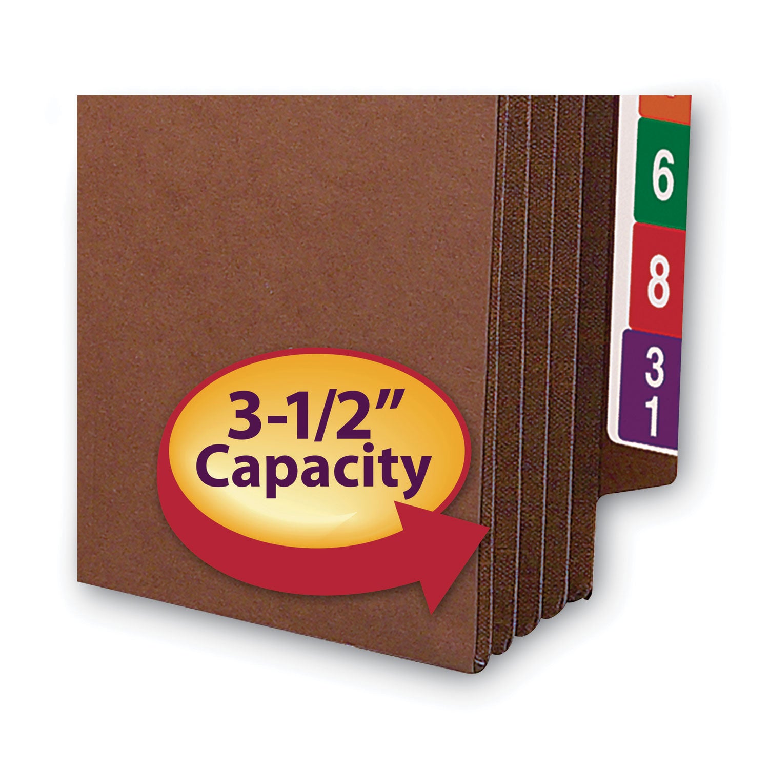 Smead TUFF Straight Tab Cut Legal Recycled File Pocket - 8 1/2" x 14" - 3 1/2" Expansion - 16.5 pt. - 2 Plys - Redrope - Rip Resistant, Tear Resistant, Reinforced Tab, Heavyweight Cover - 30% Recycled - 10 / Box