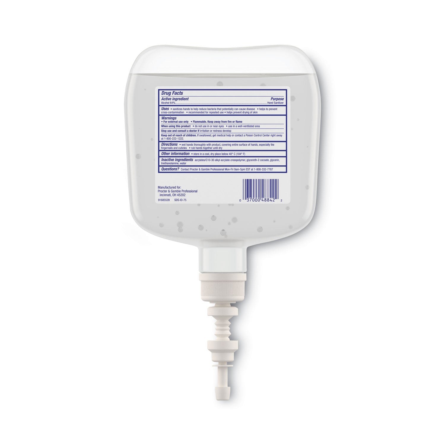 Antibacterial Gel Hand Sanitizer, 1,200 Ml Refill, Fragrance-Free, 4/carton