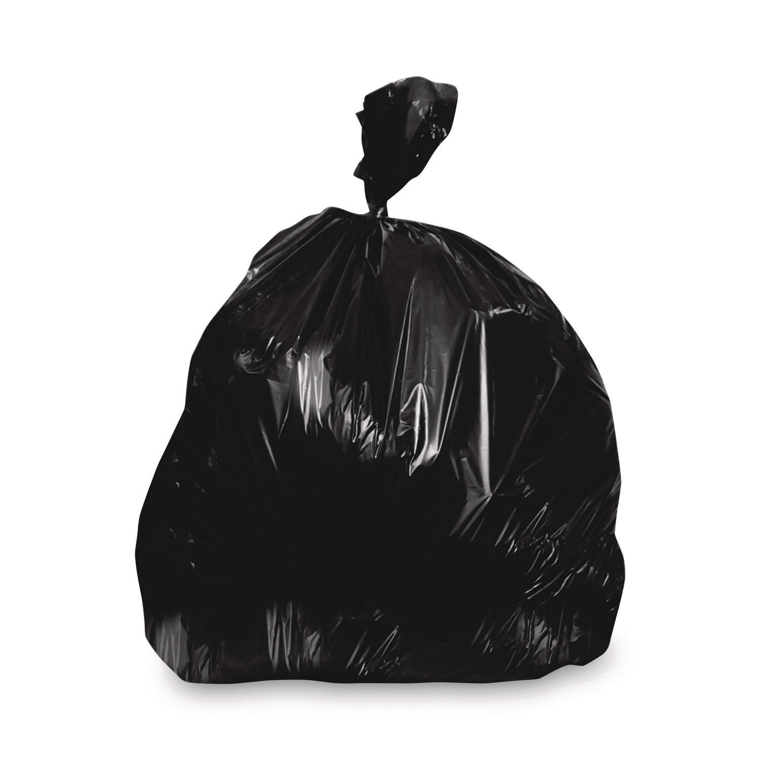Linear Low-Density Can Liners, 30 gal, 1.25 mil, 30" x 36", Black, Flat Pack, 200/Carton