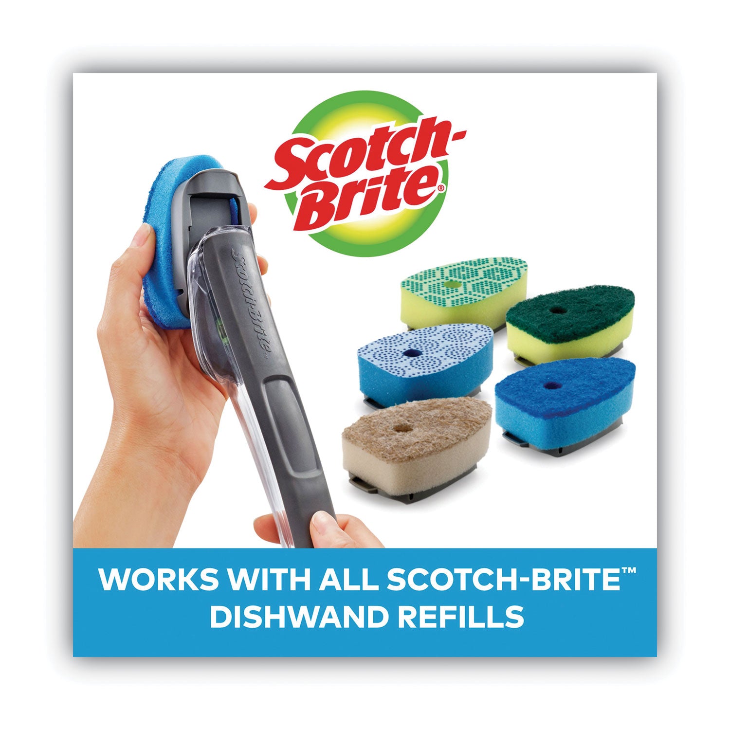 Advanced Soap Control Non-Scratch Dishwand, 4 X 11.25, Blue