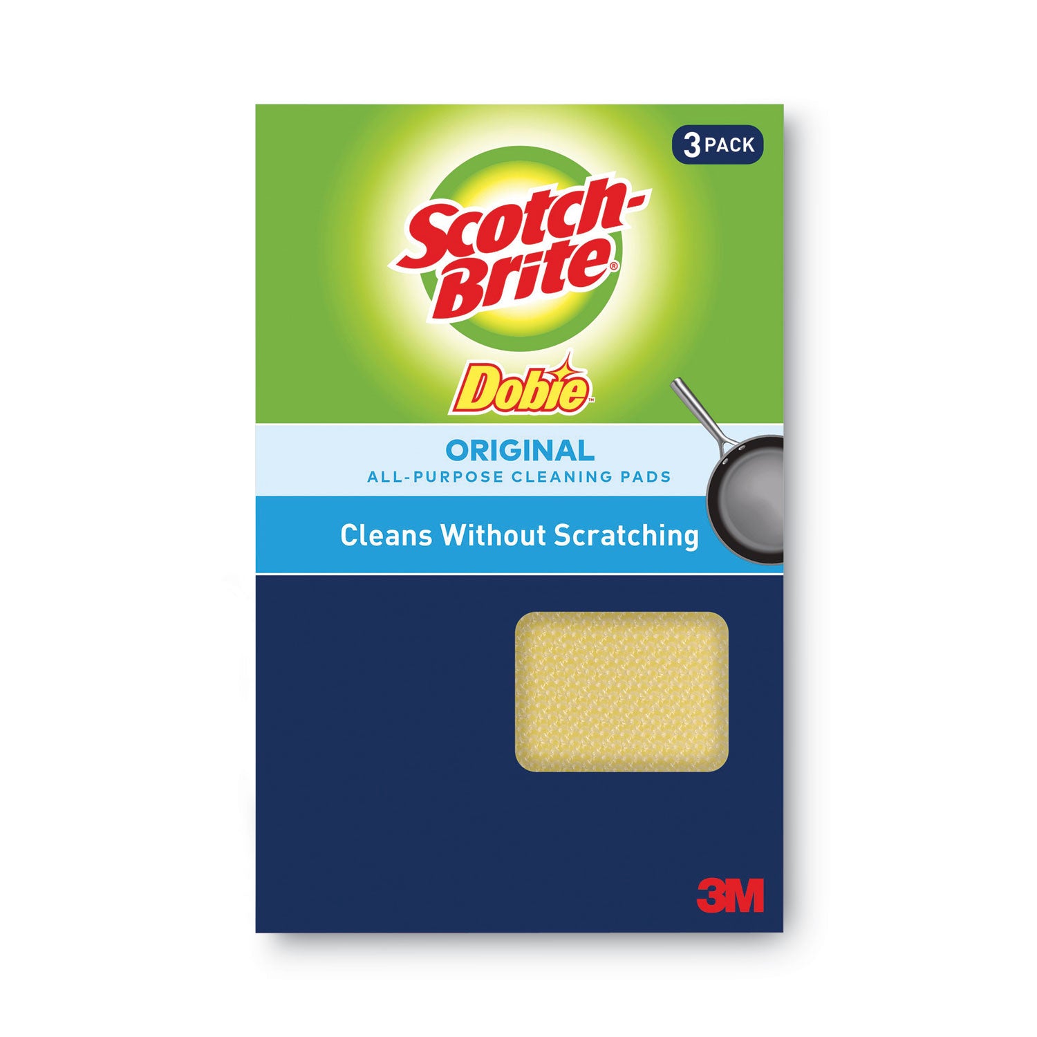 Scotch-Brite Dobie All-purpose Cleaning Pads - 0.5" Height x 2.6" Width x 4.3" Depth - 1 Pack - Polyurethane - Yellow