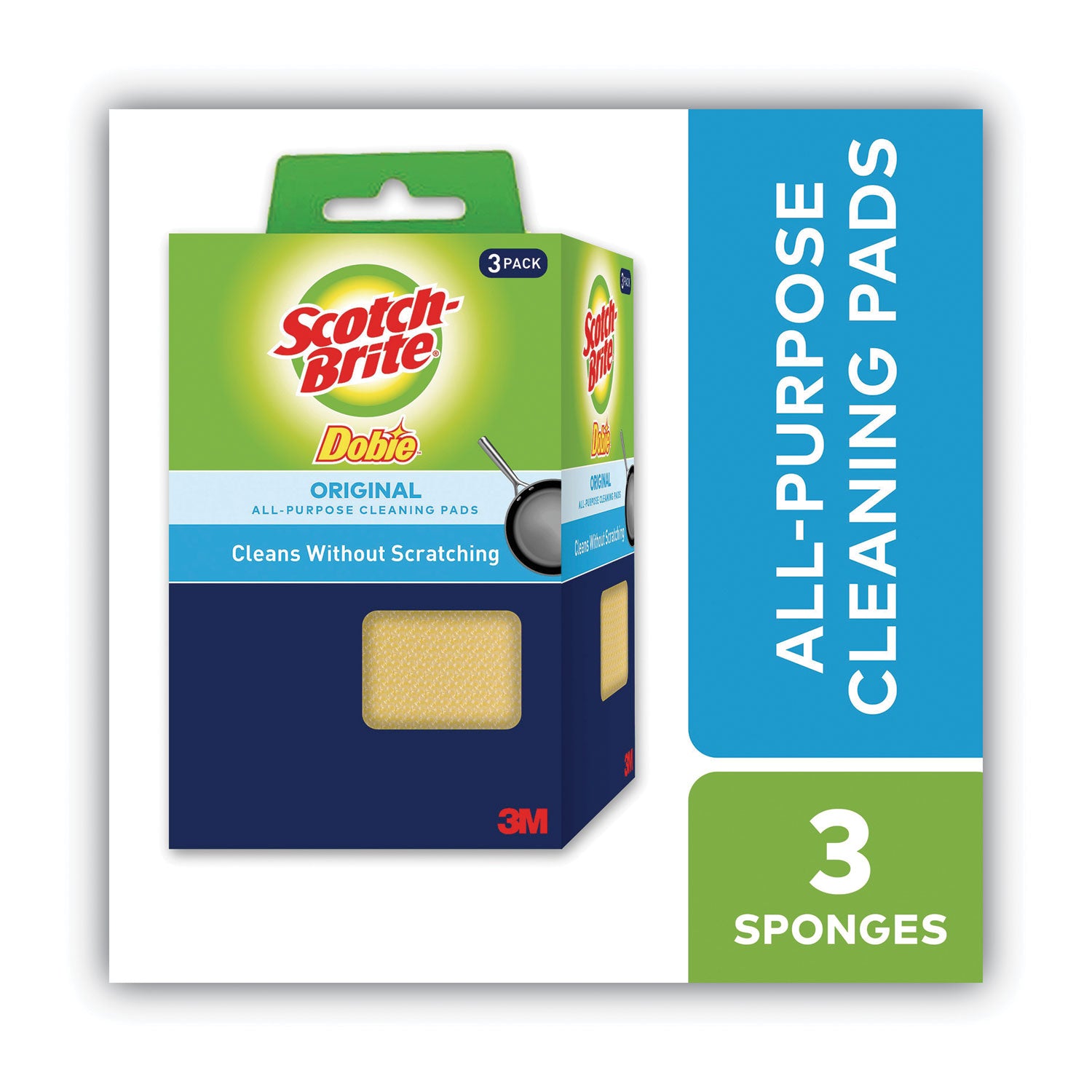 Scotch-Brite Dobie All-purpose Cleaning Pads - 0.5" Height x 2.6" Width x 4.3" Depth - 1 Pack - Polyurethane - Yellow