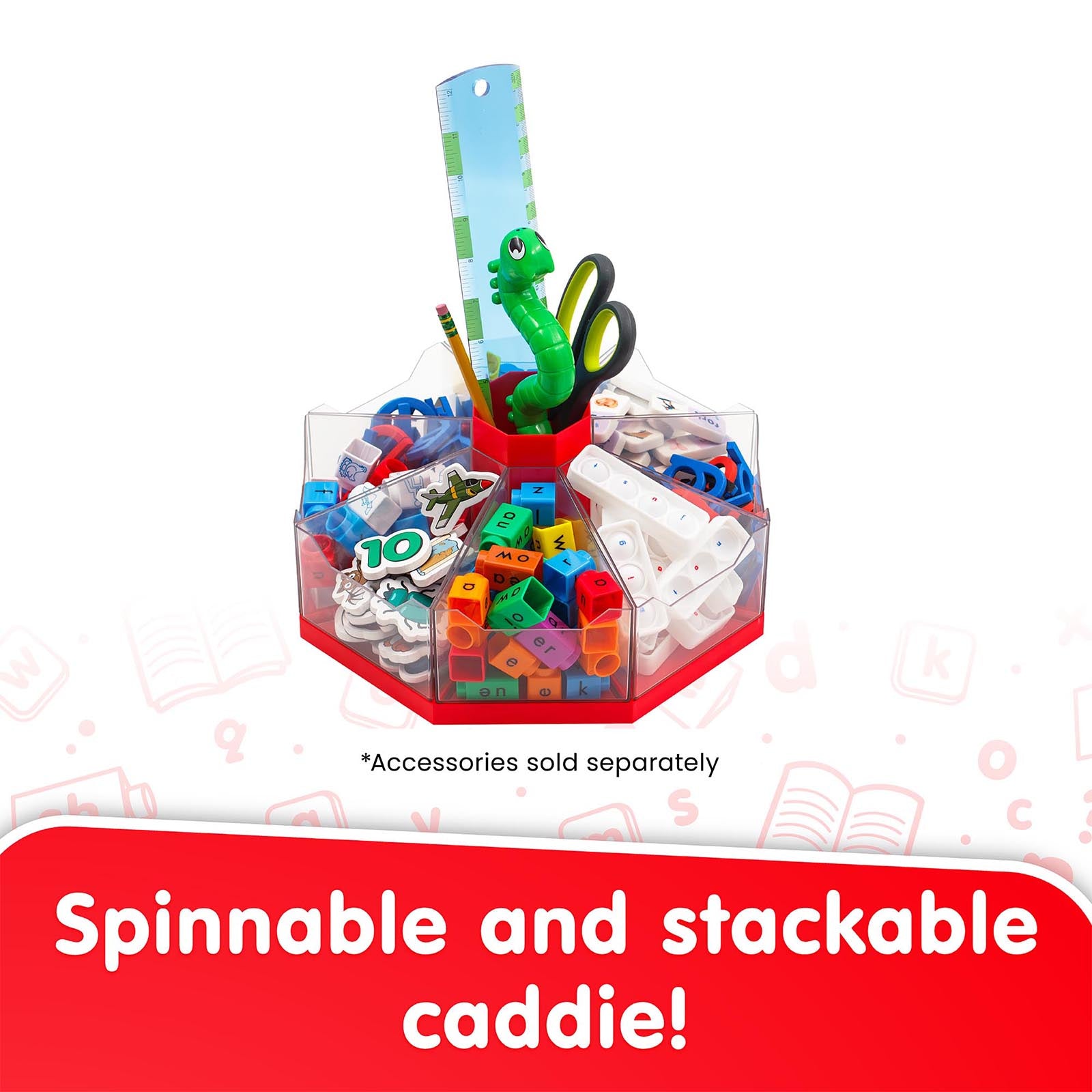 Classroom Caddie Octagonal Storage System, Red