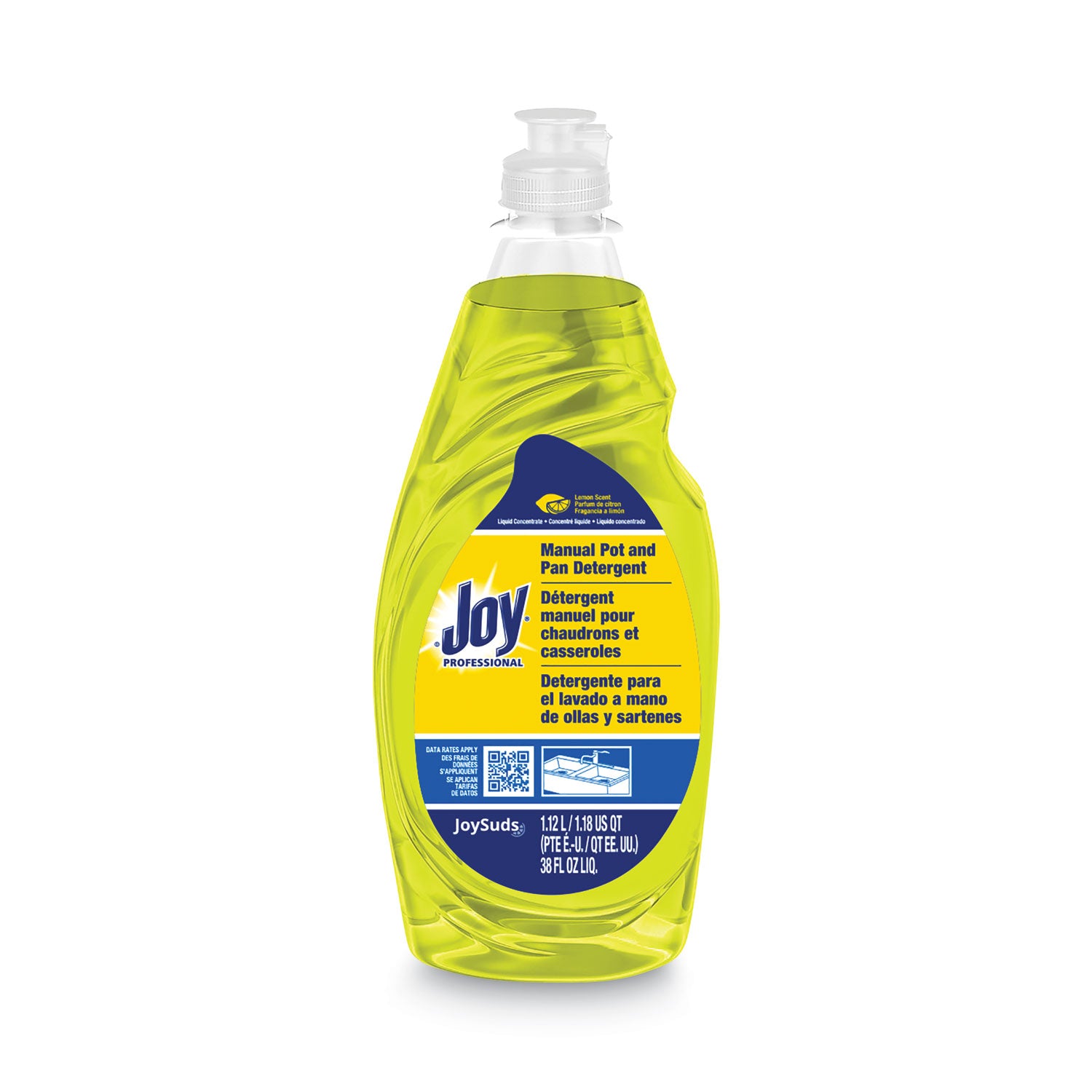Dishwashing Liquid, Lemon Scent, 38 oz Bottle, 8/Carton