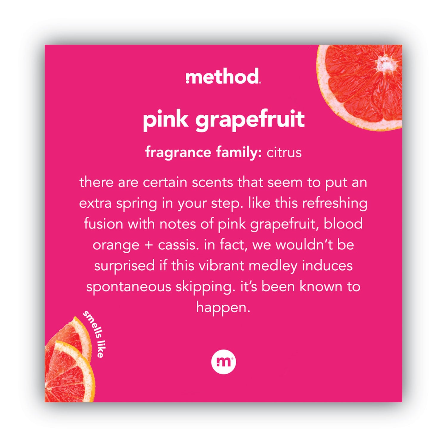 Method Gel Hand Soap, Pink Grapefruit Scent, 12 fl oz Pump Bottle, Triclosan-free, Non-toxic, 1 Each