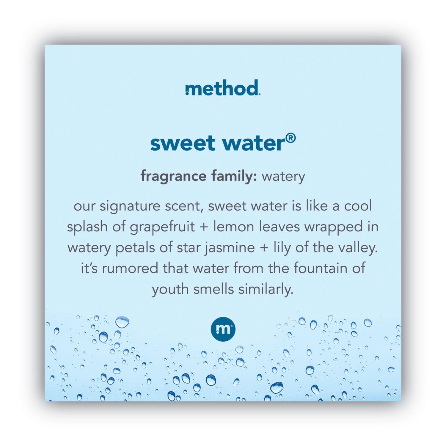 Method Foaming Hand Soap - Sweet Water Scent - 10 fl oz - Push Pump Dispenser - Hand - Clear - Paraben-free, Phthalate-free, Triclosan-free - 1 Each