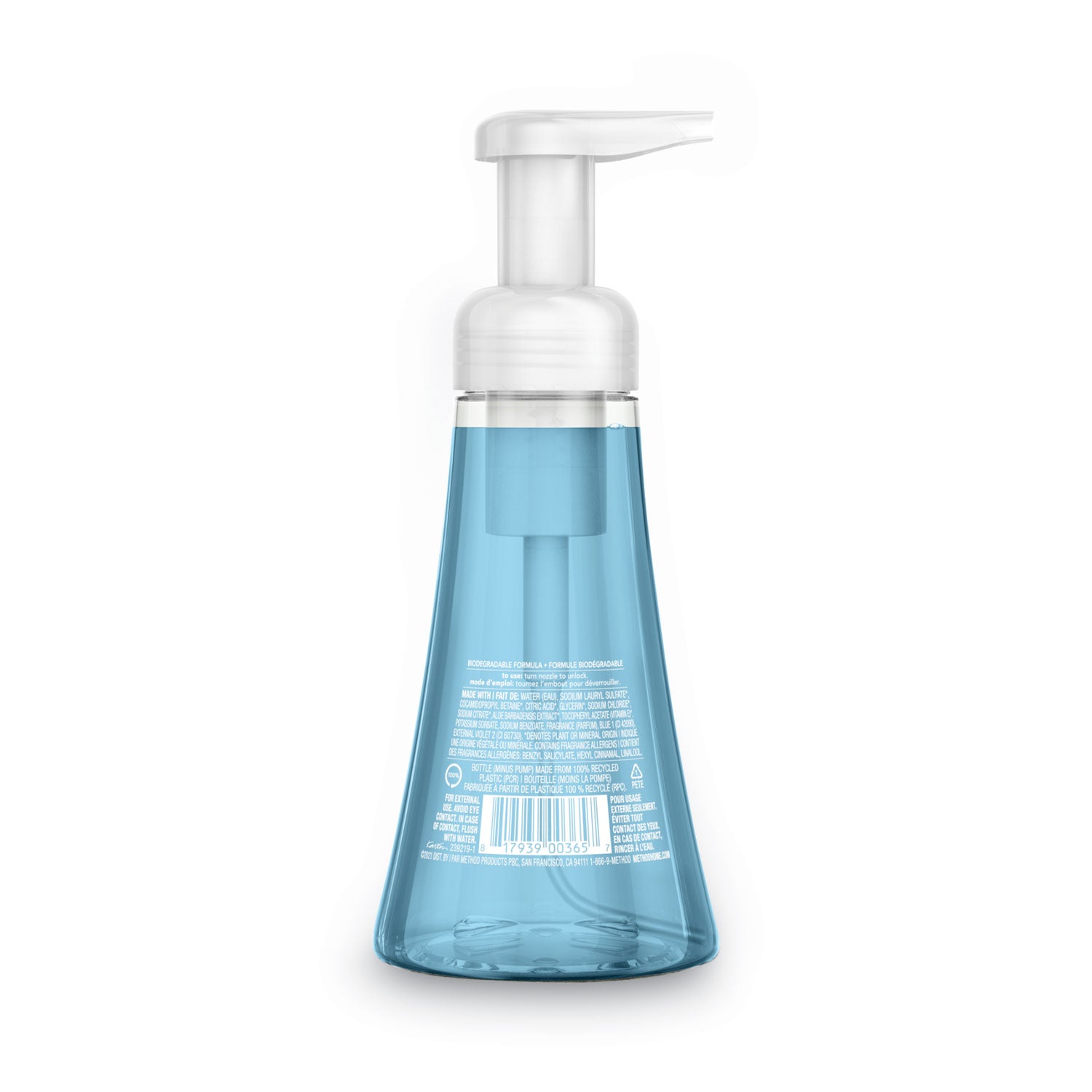 Method Foaming Hand Soap - Sea Mineral Scent - 10 fl oz - Pump Bottle Dispenser - Hand - Light Blue - Rich Lather, Non-toxic - 1 Each