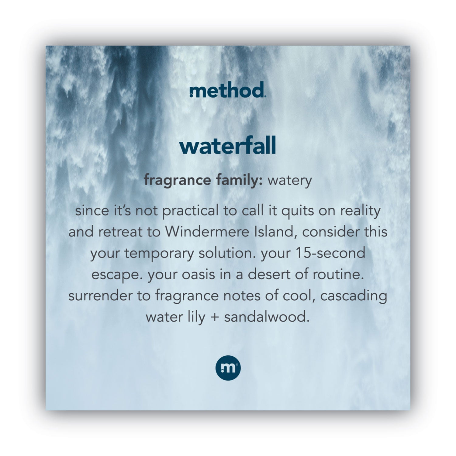 Method Gel Hand Soap - Waterfall Scent - 12 fl oz - Pump Bottle Dispenser - Hand - Aqua - Paraben-free, Phosphate-free, Triclosan-free - 1 Each