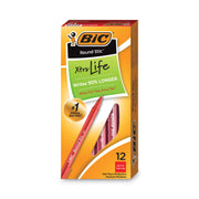 Round Stic® Pen, Medium Point, Red, Pack of 12