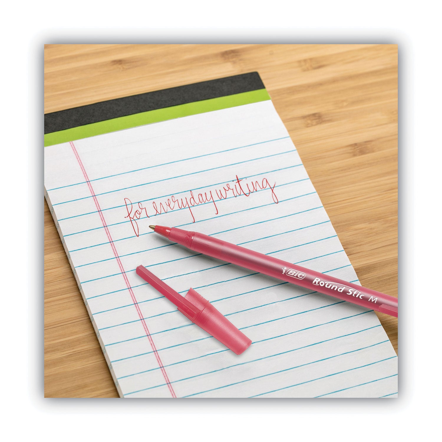 Round Stic® Pen, Medium Point, Red, Pack of 12