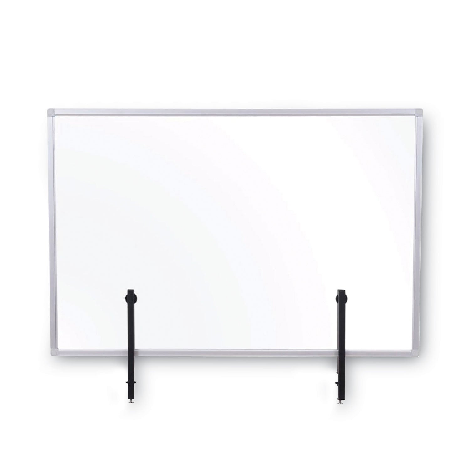 Protector Series Glass Aluminum Desktop Divider, 35.4 X 0.16 X 23.6, Clear