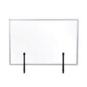 Protector Series Glass Aluminum Desktop Divider, 40.9 X 0.16 X 27.6, Clear