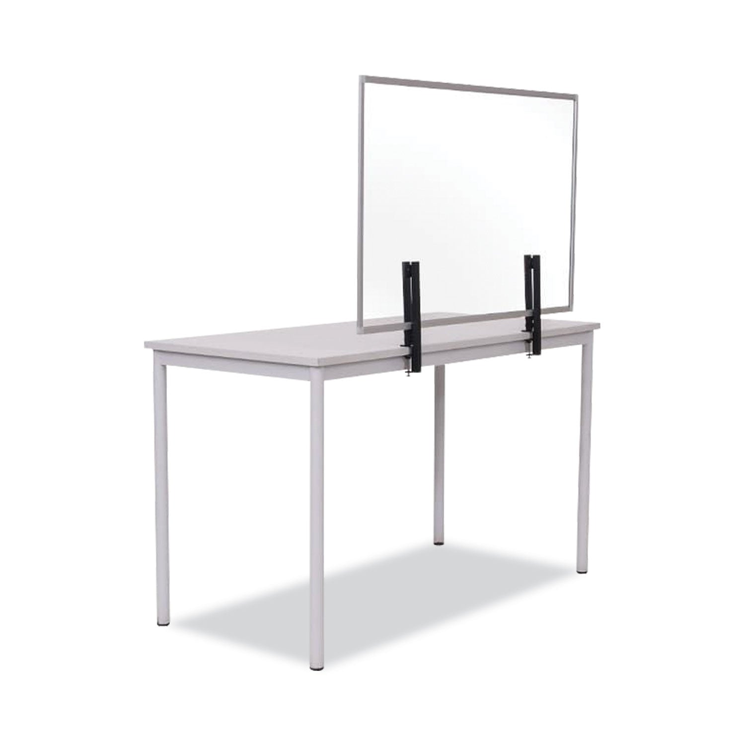 Protector Series Glass Aluminum Desktop Divider, 40.9 X 0.16 X 27.6, Clear