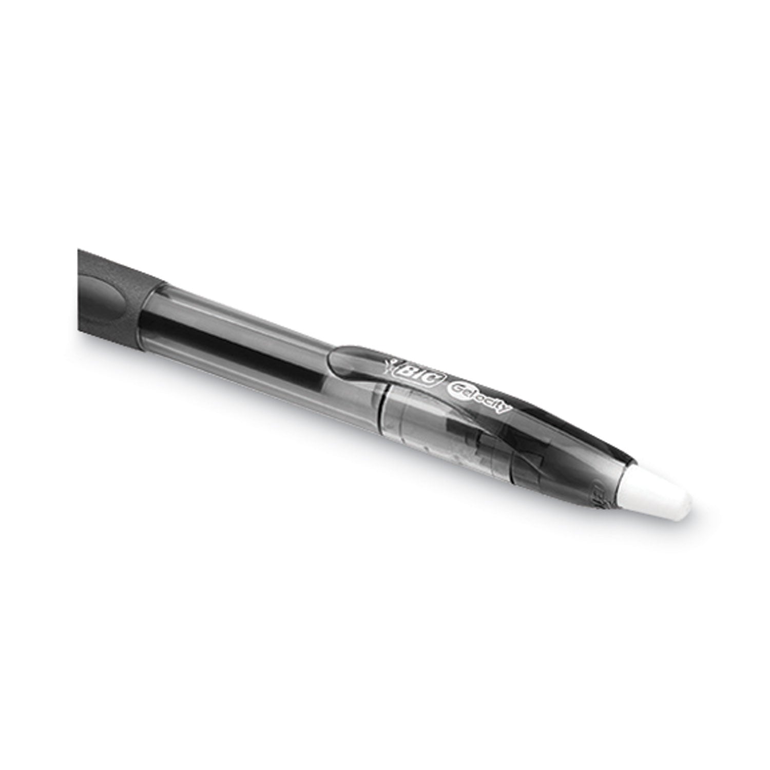 Gel-ocity Gel Pen Value Pack, Retractable, Medium 0.7 mm, Black Ink, Clear/Black Barrel, 24/Pack