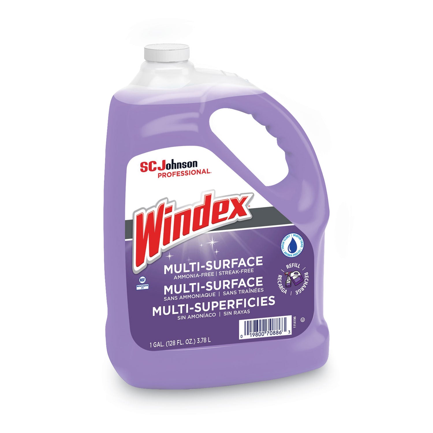 Non-Ammoniated Glass/multi Surface Cleaner, Pleasant Scent, 128 Oz Bottle, 4/ct