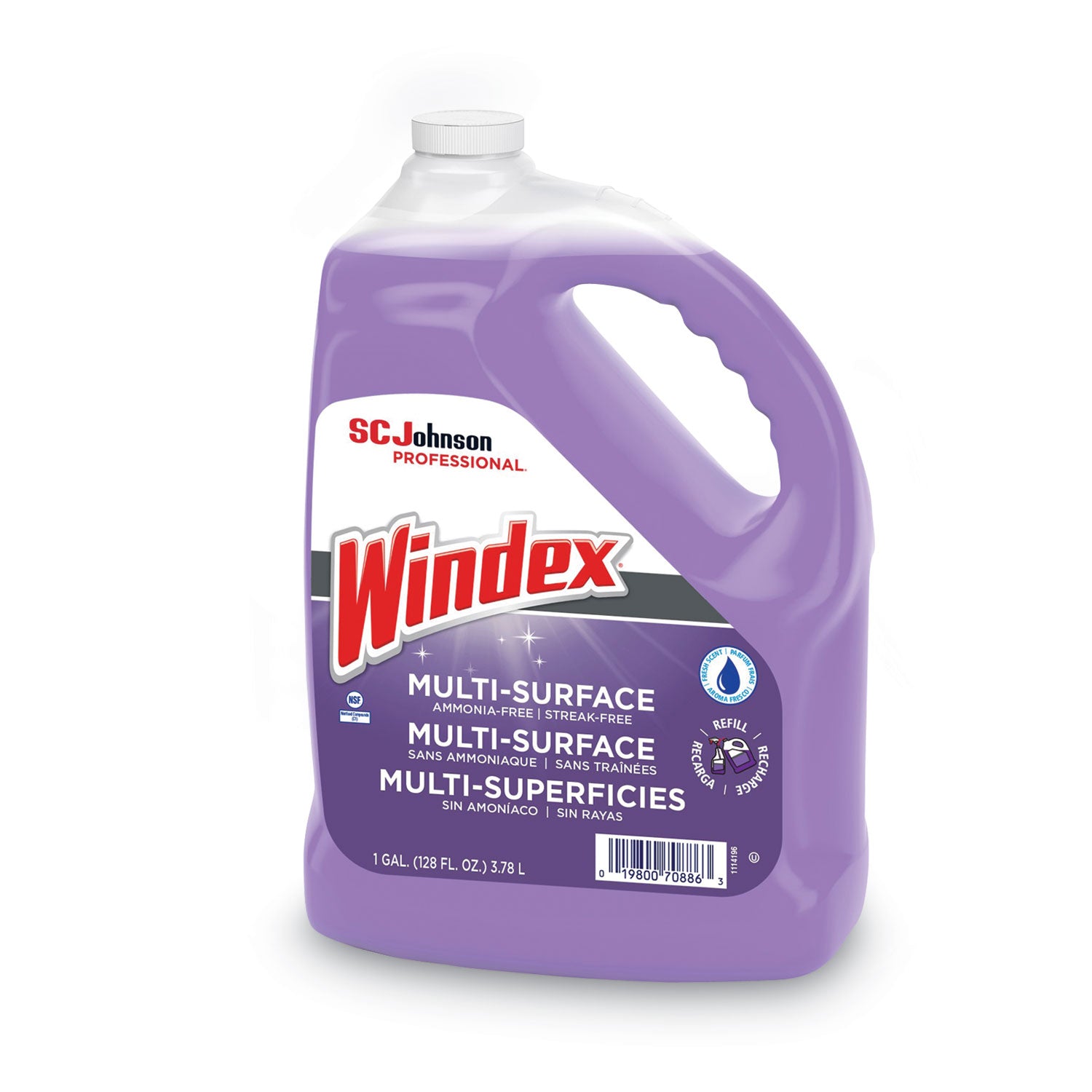 Non-Ammoniated Glass/multi Surface Cleaner, Pleasant Scent, 128 Oz Bottle