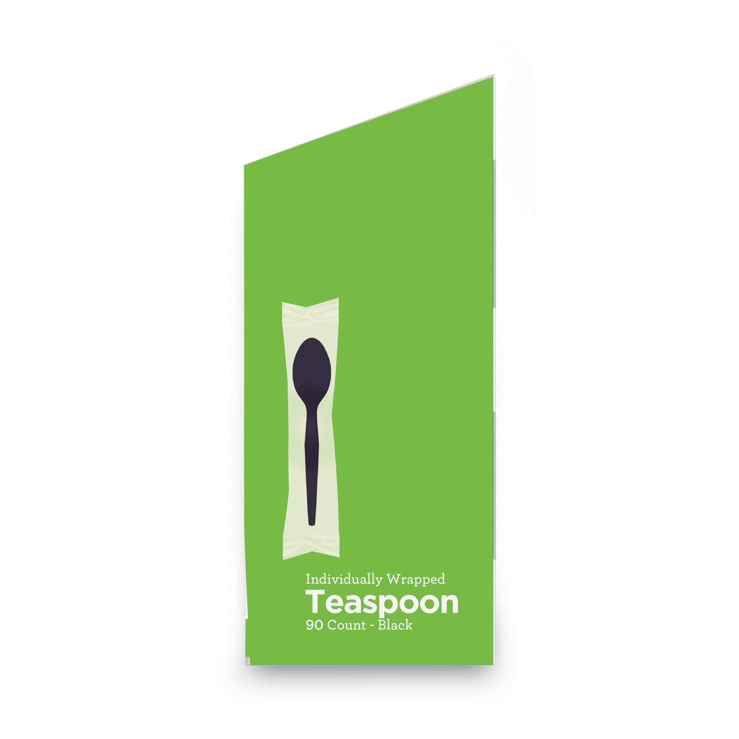 Grab'N Go Wrapped Cutlery, Spoon, Plastic, Black, 90/Box, 6 Boxes/Carton