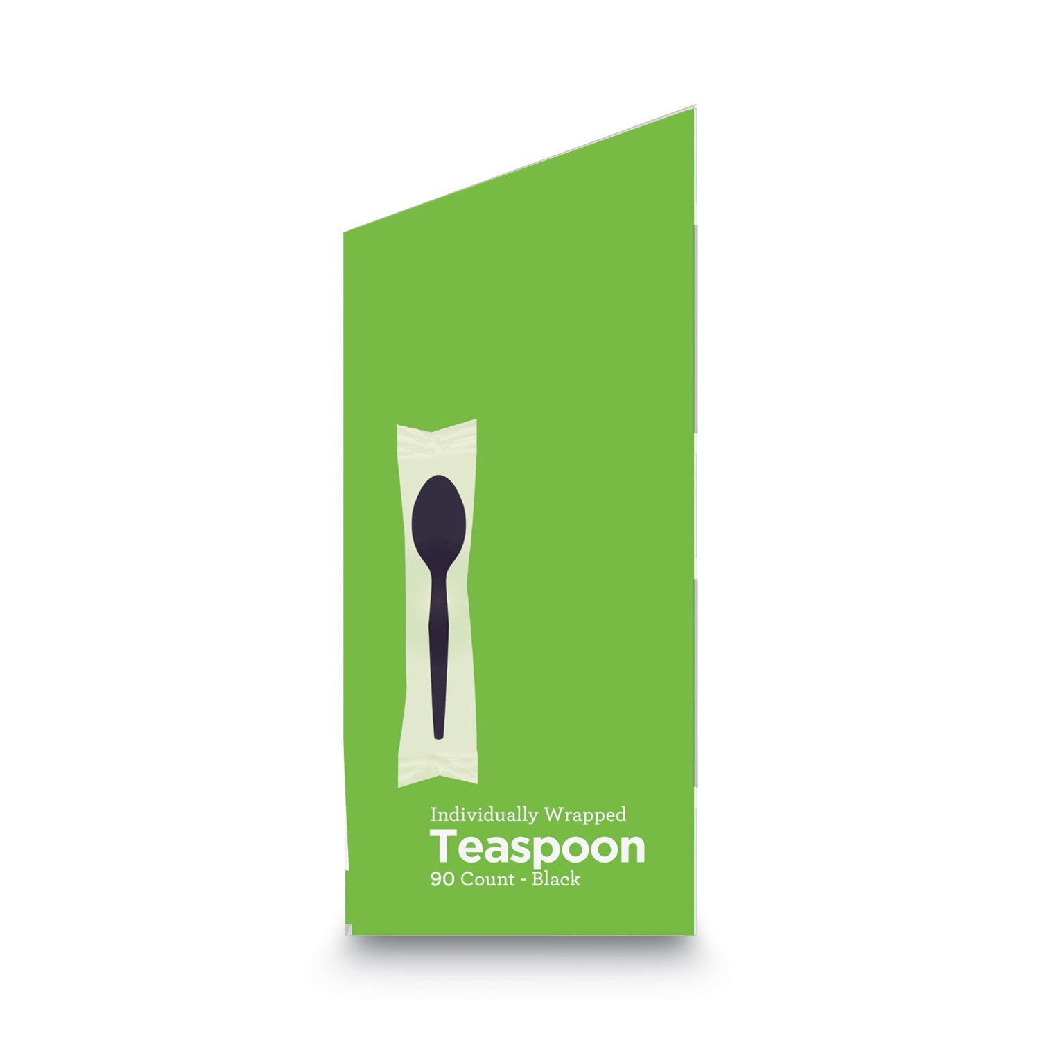 Grab'N Go Wrapped Cutlery, Spoon, Plastic, Black, 90/Box