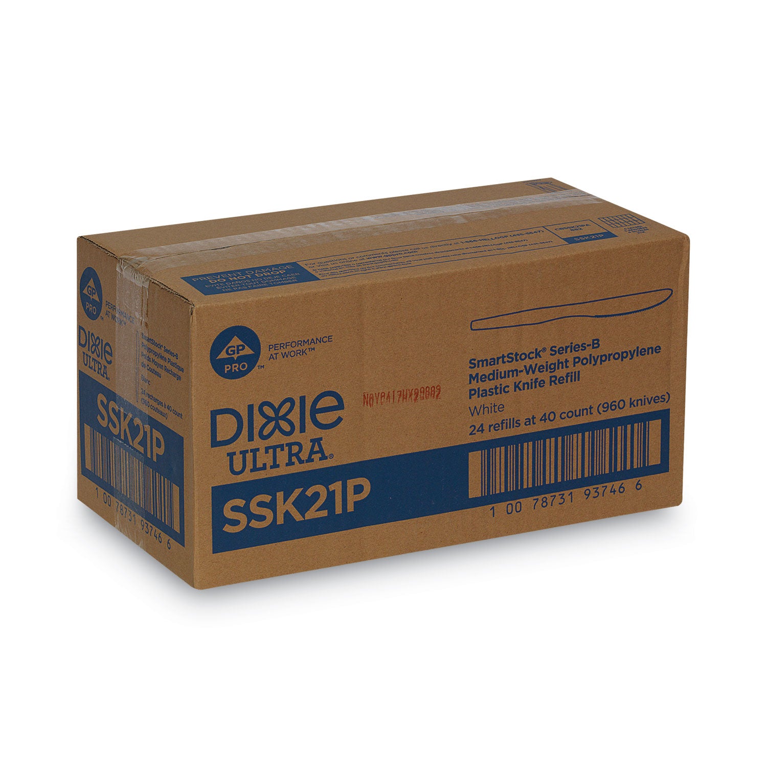 Knife - 1 x Knife - Disposable - White - 40/Pack - 24 / Carton