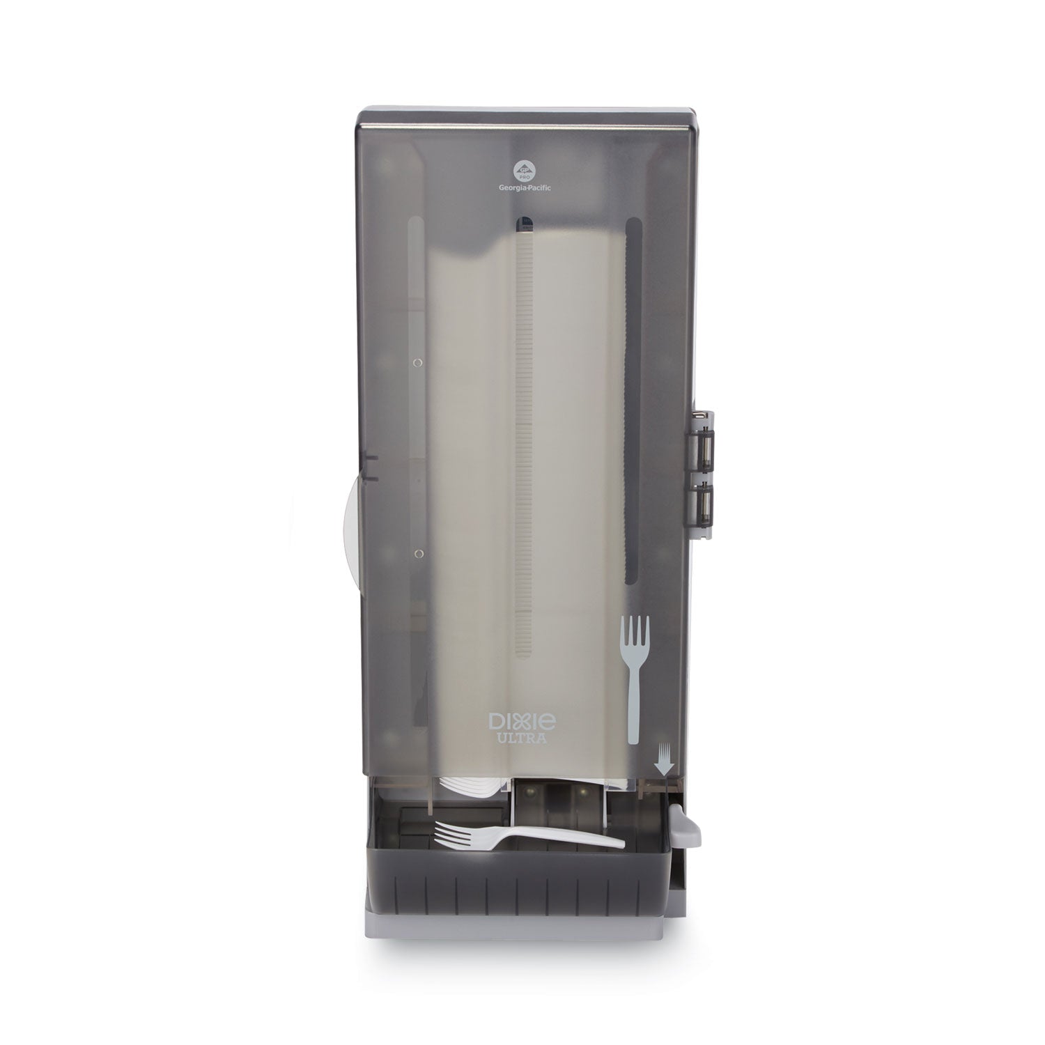 SmartStock Utensil Dispenser, Holds 120 Forks, 10 x 8.78 x 24.75, Smoke