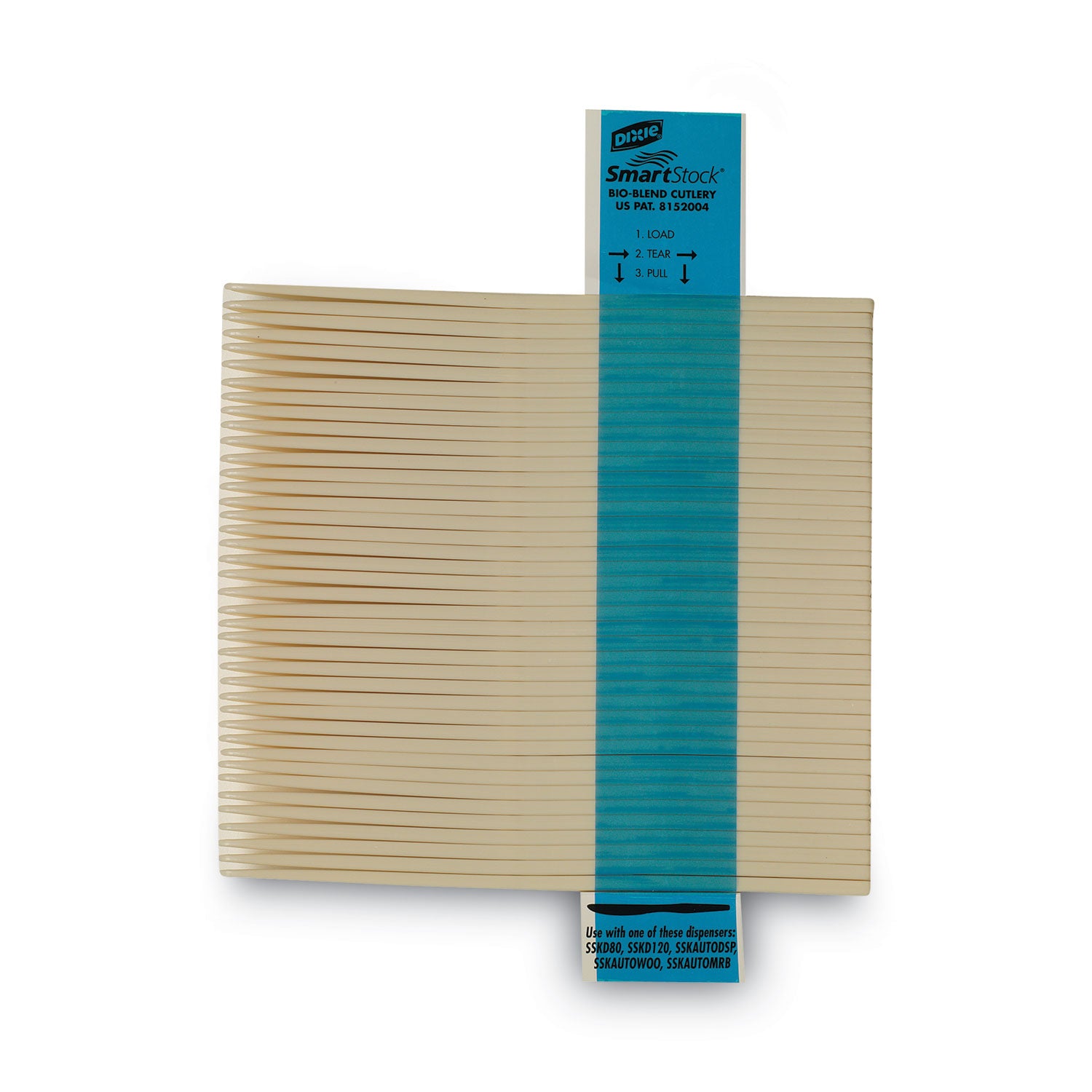 SmartStock Plastic Cutlery Refill, Series-O, Mediumweight Knife, Beige, 40/Pack, 24 Packs/Carton