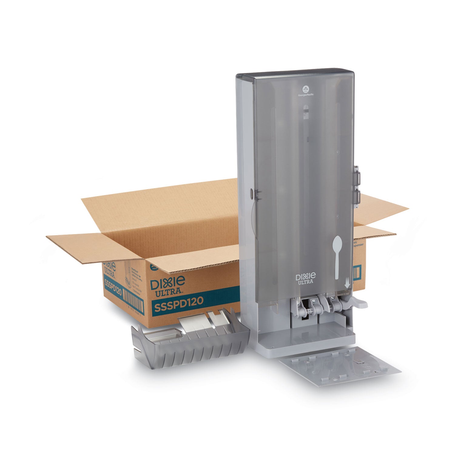SmartStock Utensil Dispenser, Holds 120 Spoons, 10 x 8.78 x 24.75, Smoke