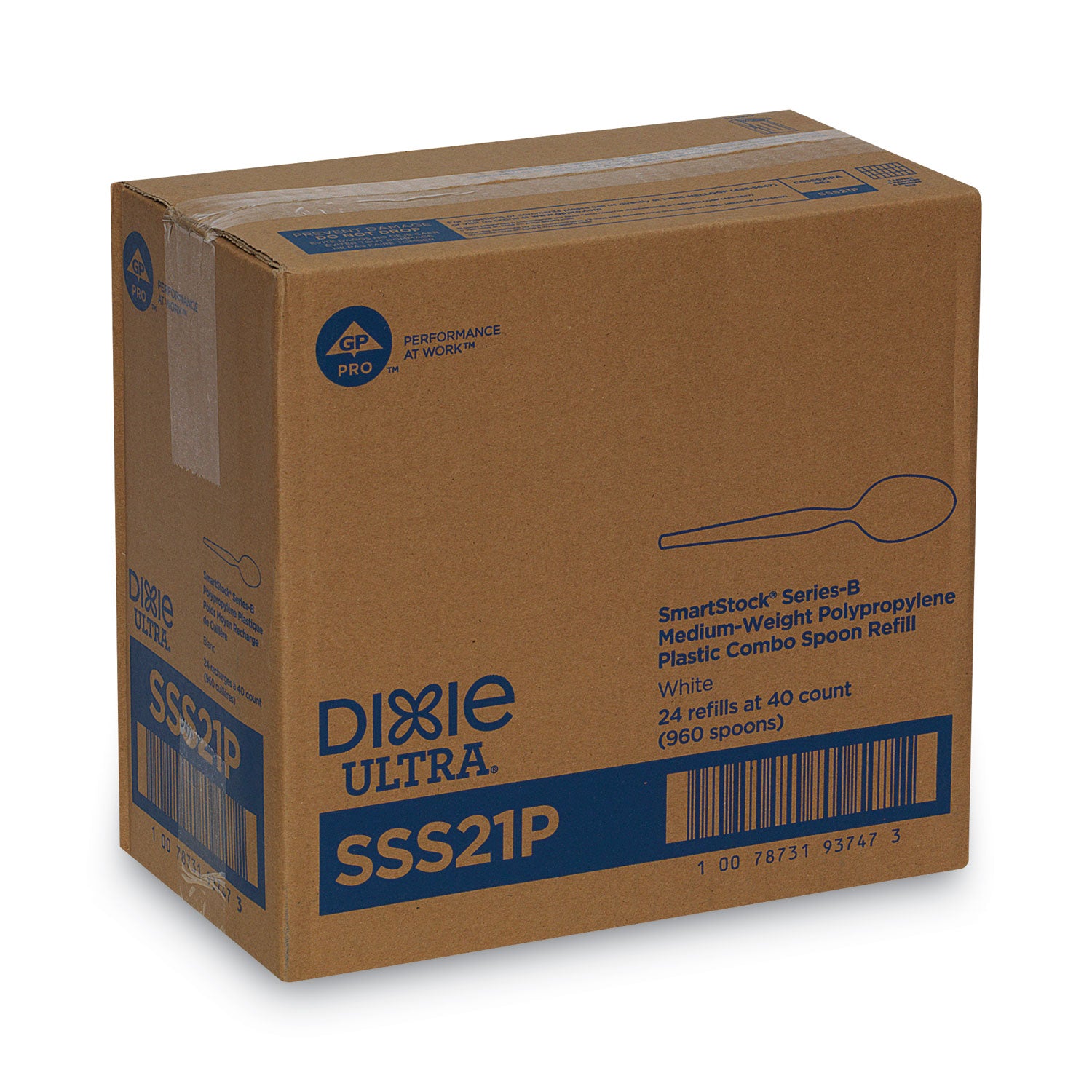 Spoon - 1 x Spoon - Disposable - White - 40/Pack - 24 / Carton