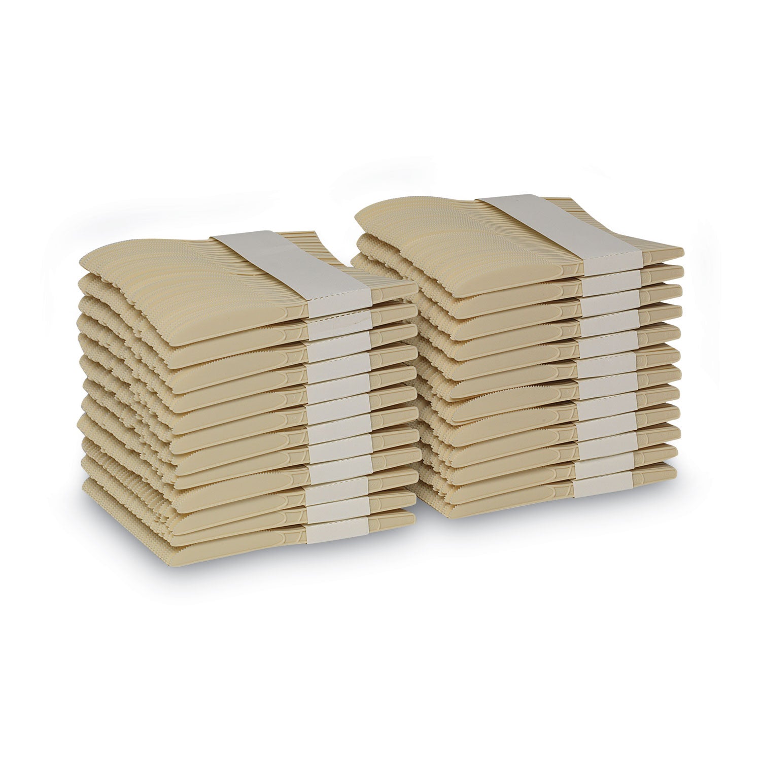 SmartStock Plastic Cutlery Refill, Series-O, Mediumweight Knife, Beige, 40/Pack, 24 Packs/Carton
