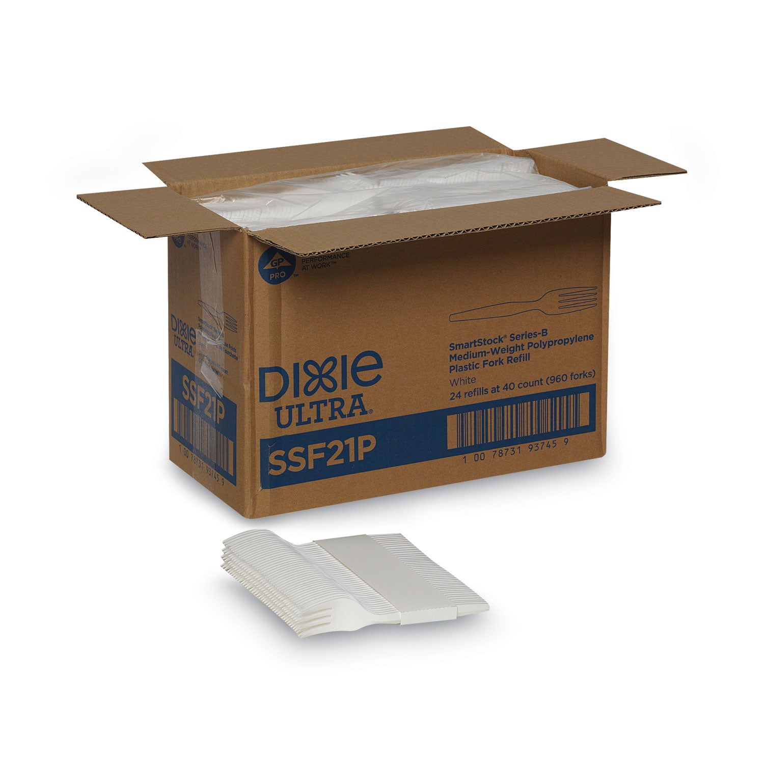 Fork - 1 x Fork - Disposable - White - 40/Pack - 24 / Carton