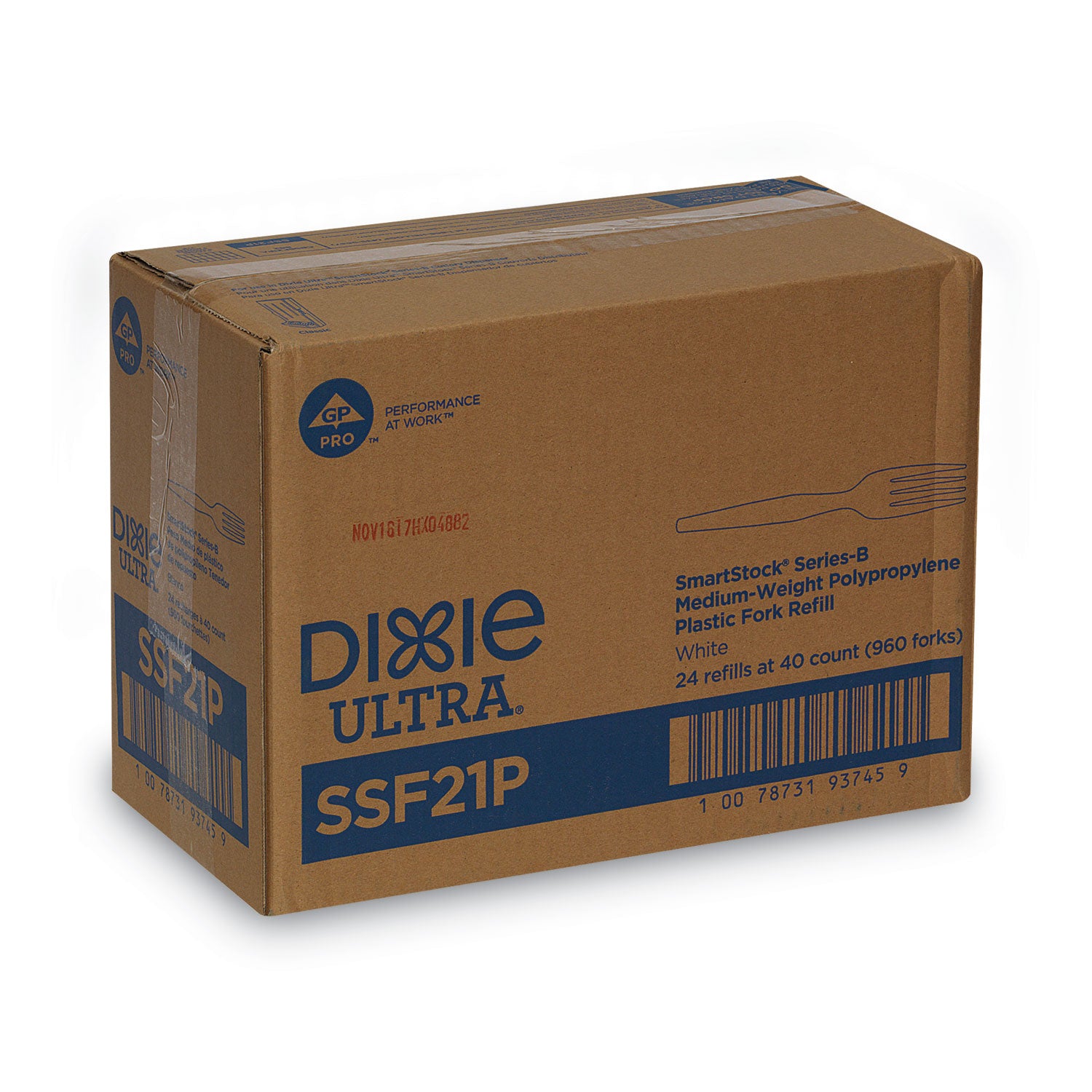 Fork - 1 x Fork - Disposable - White - 40/Pack - 24 / Carton