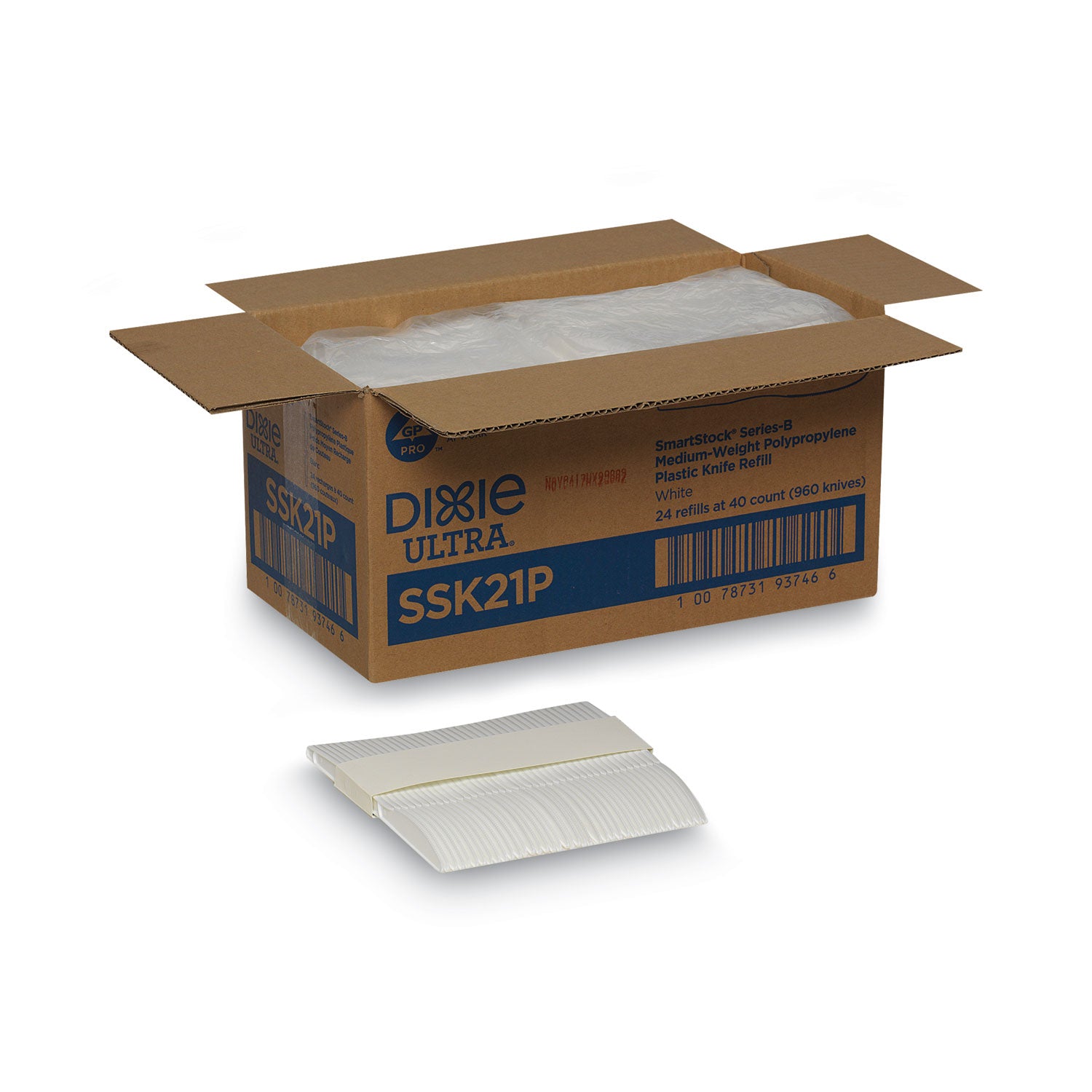 Knife - 1 x Knife - Disposable - White - 40/Pack - 24 / Carton
