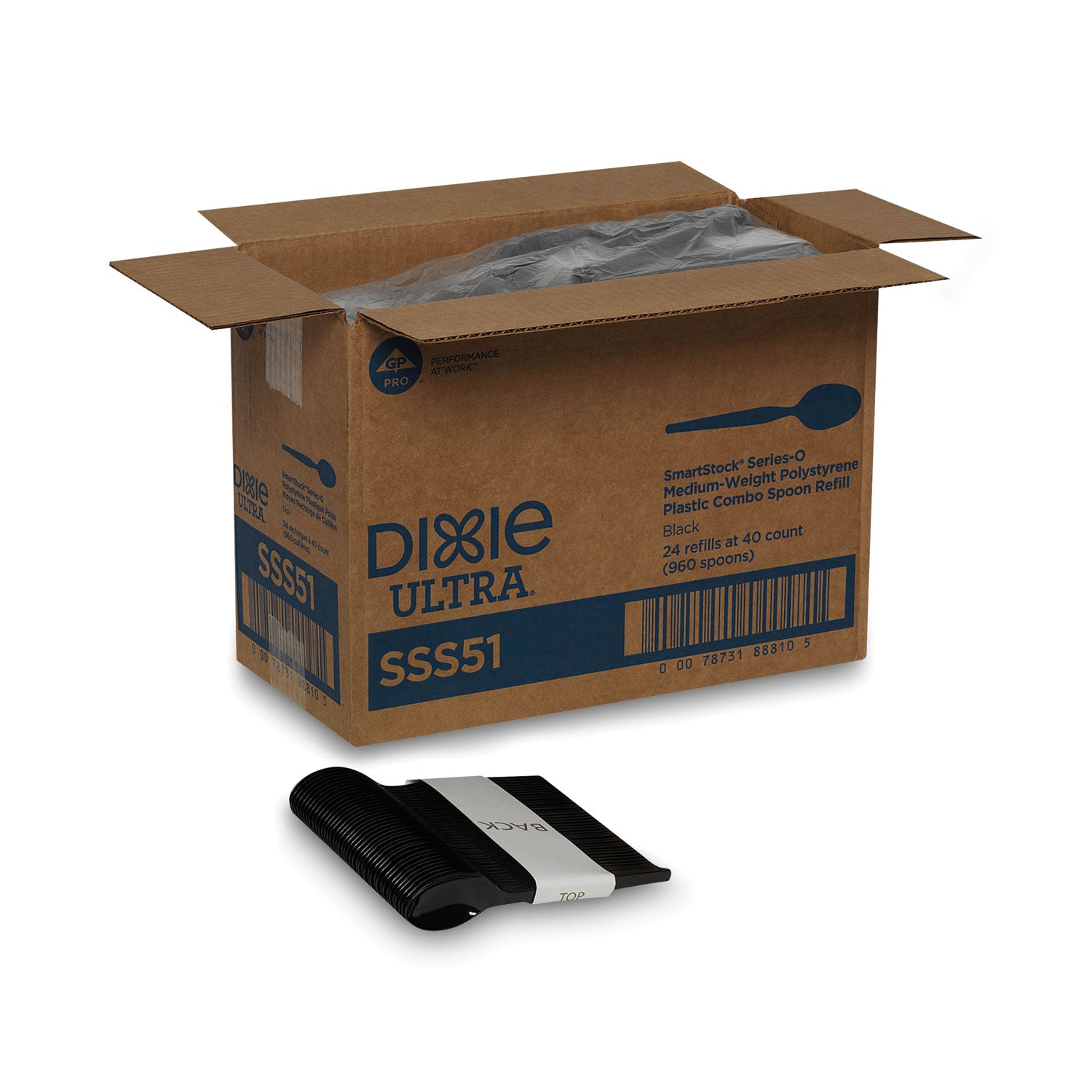 Spoon - 1 x Spoon - Black - 40/Pack - 24 / Carton