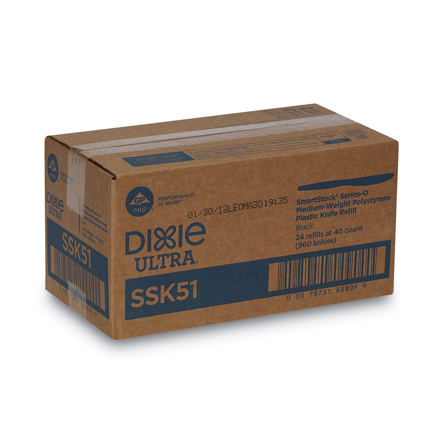 Spread Knife - 1 x Spread Knife - Black - 40/Pack - 24 / Carton