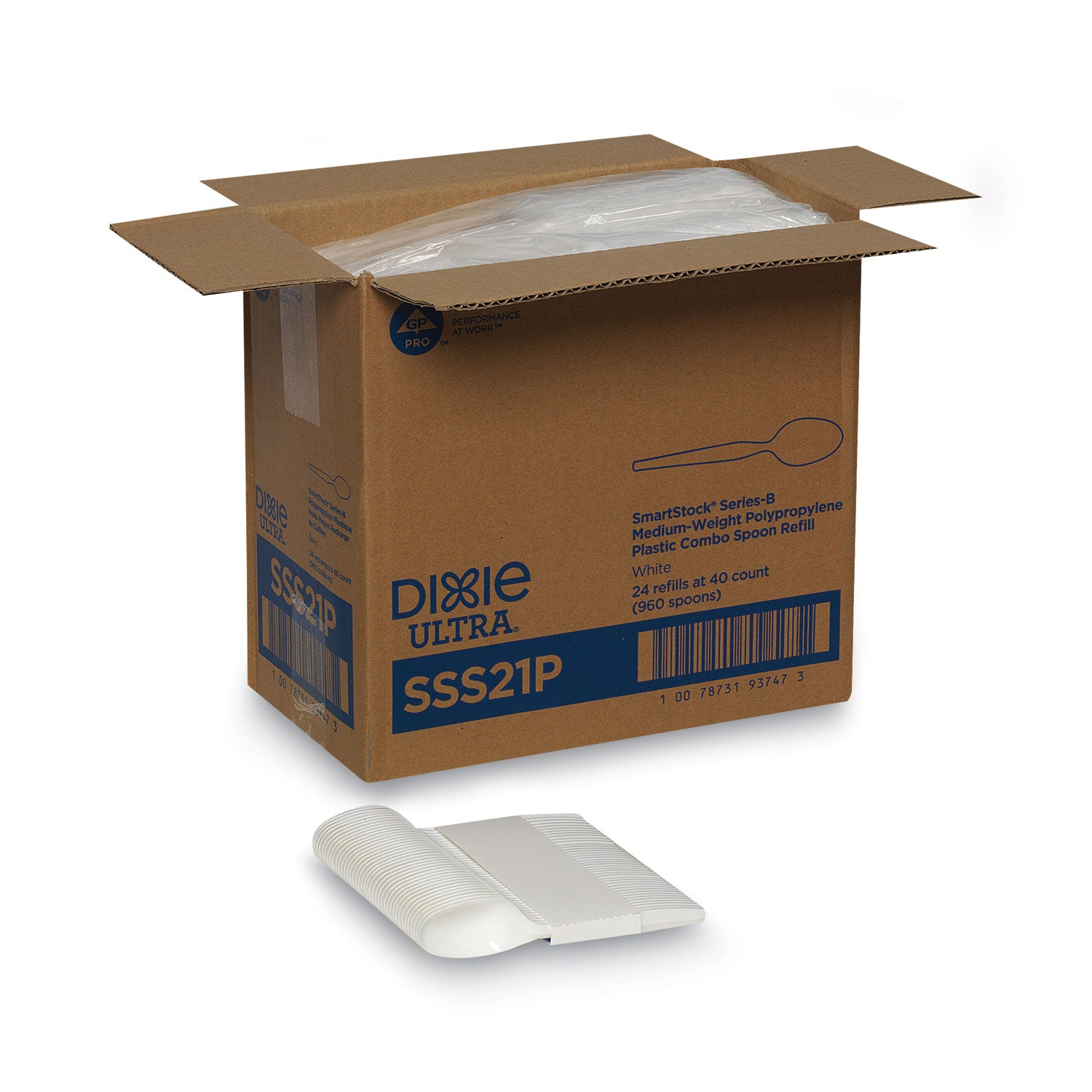 Spoon - 1 x Spoon - Disposable - White - 40/Pack - 24 / Carton
