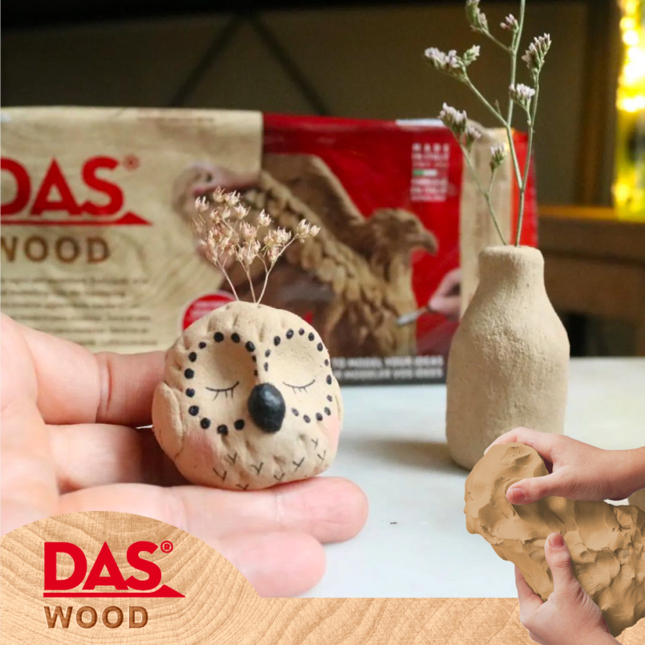 Modeling Clay Air Hardening, Wood, 700g