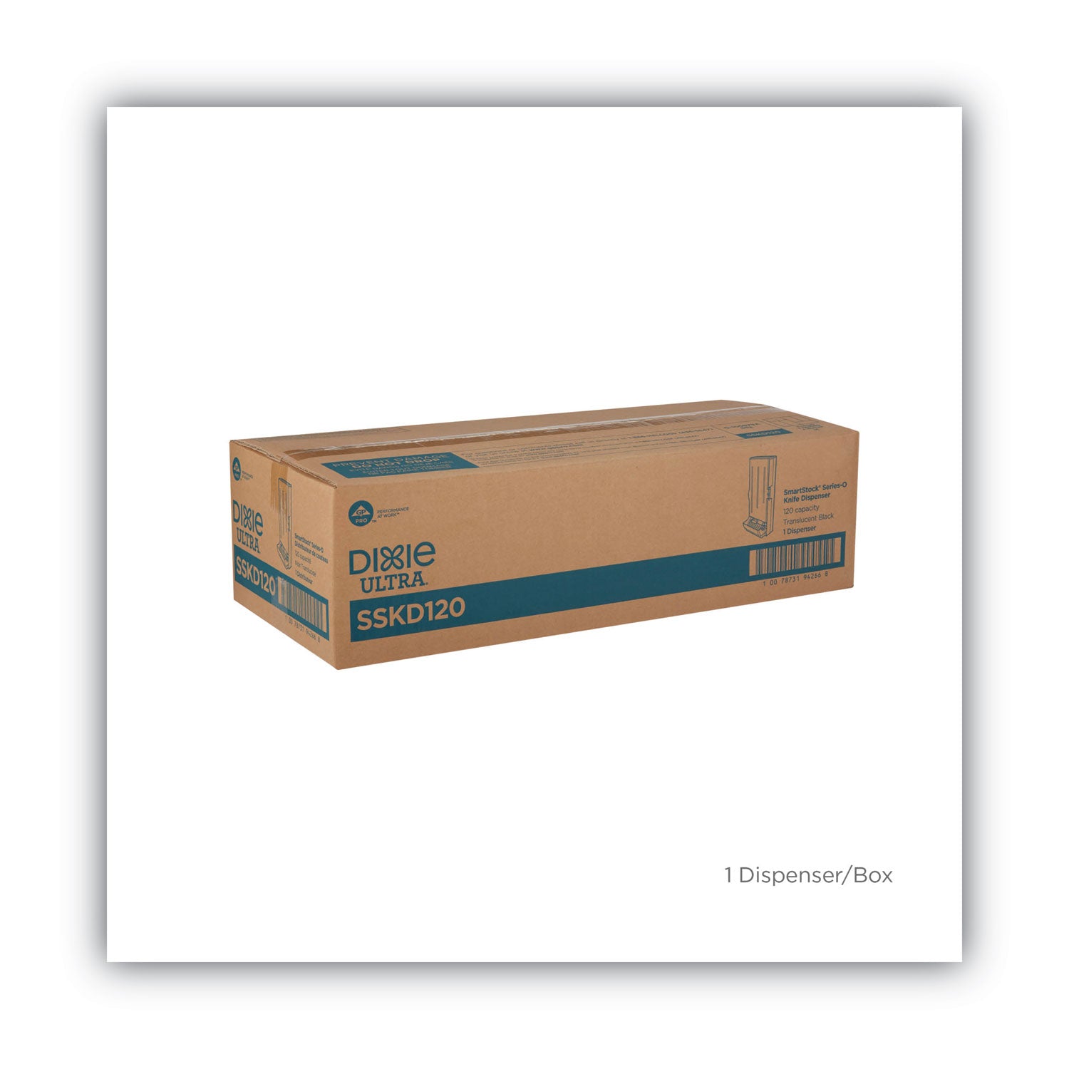 SmartStock Utensil Dispenser, Holds 120 Knives, 10 x 8.75 x 24.75, Translucent Black