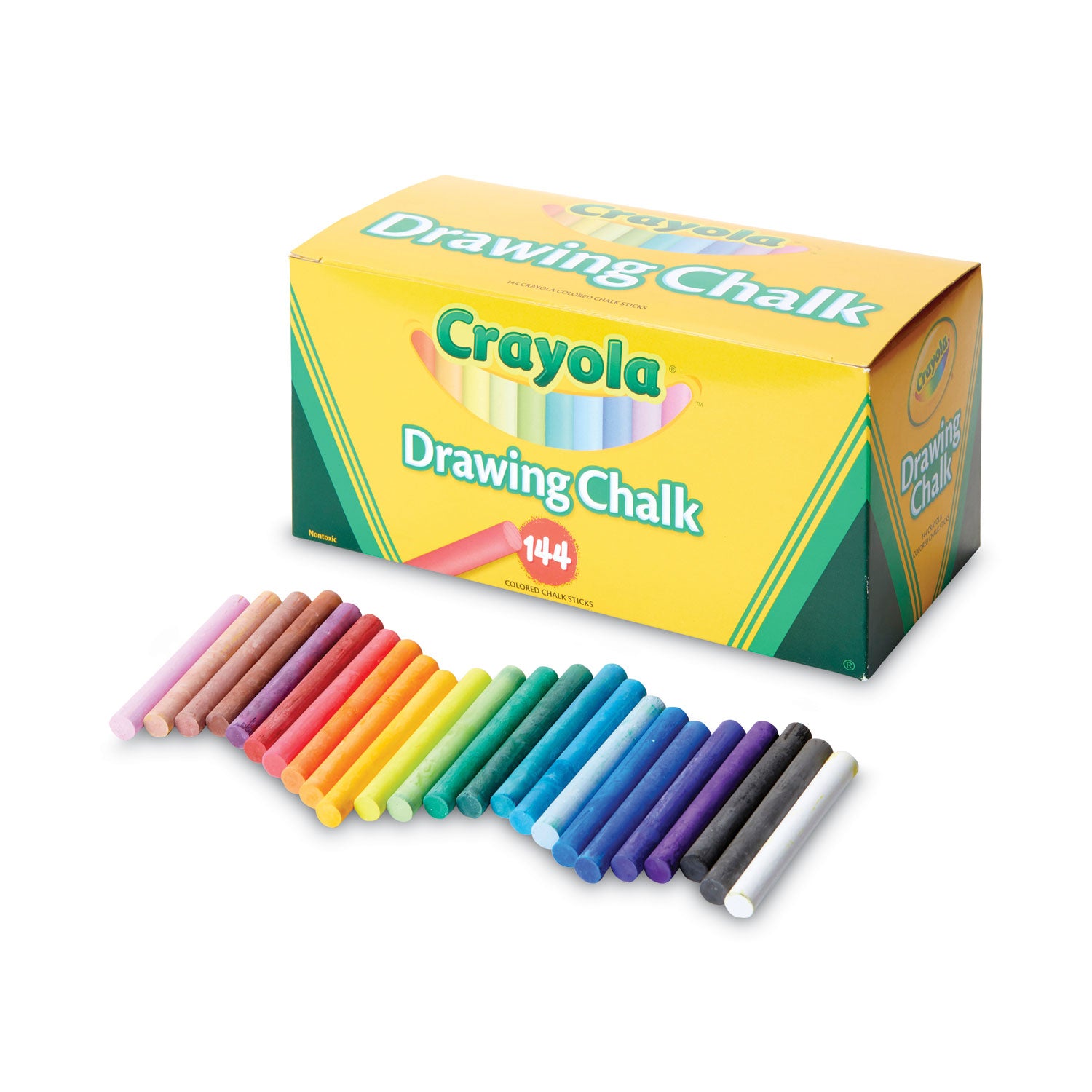 Crayola Colored Drawing Chalk Sticks - 3.2" Length x 0.4" Diameter - Assorted - Non-toxic - 1 Box