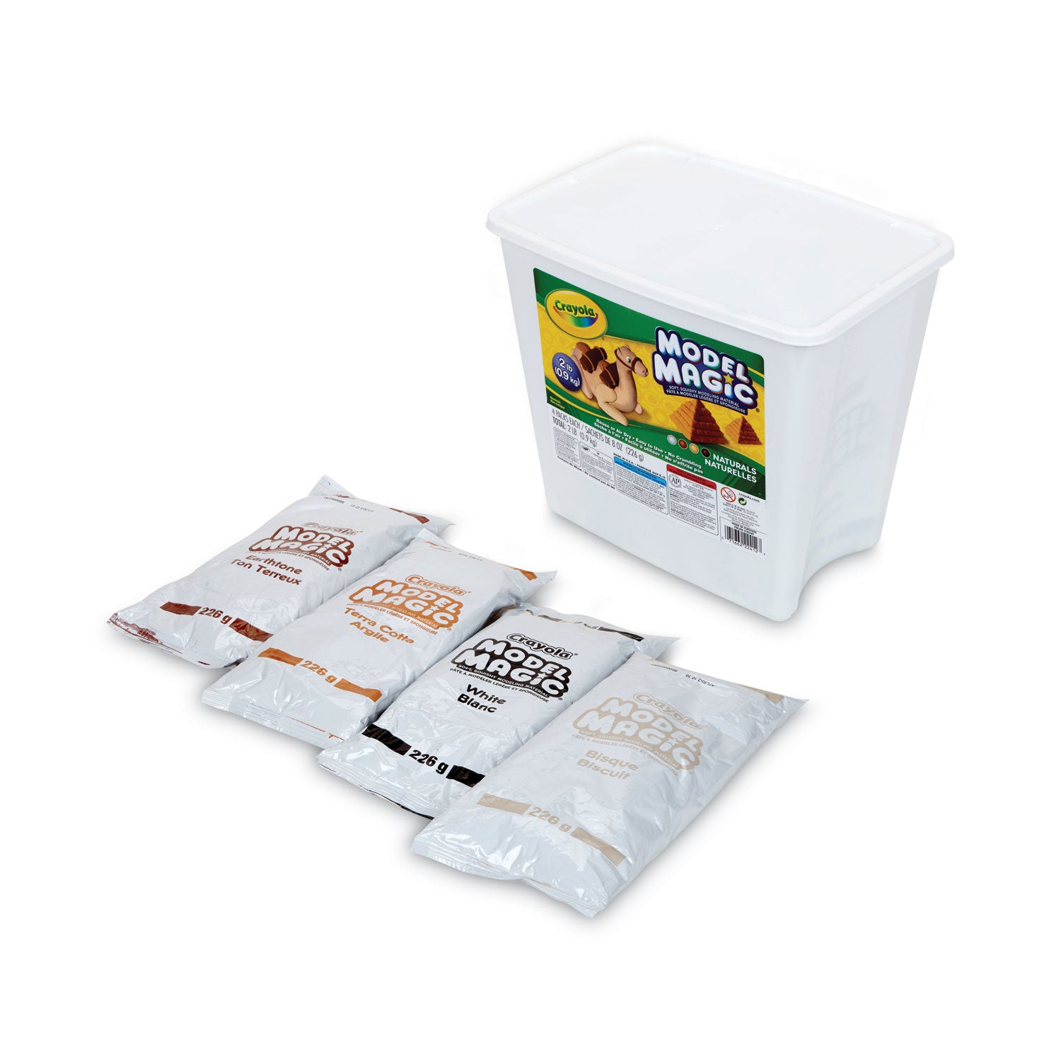 Crayola Model Magic Modeling Material - Project, Sculpture - Assorted, White, Bisque, Earth Tone - 1 Box
