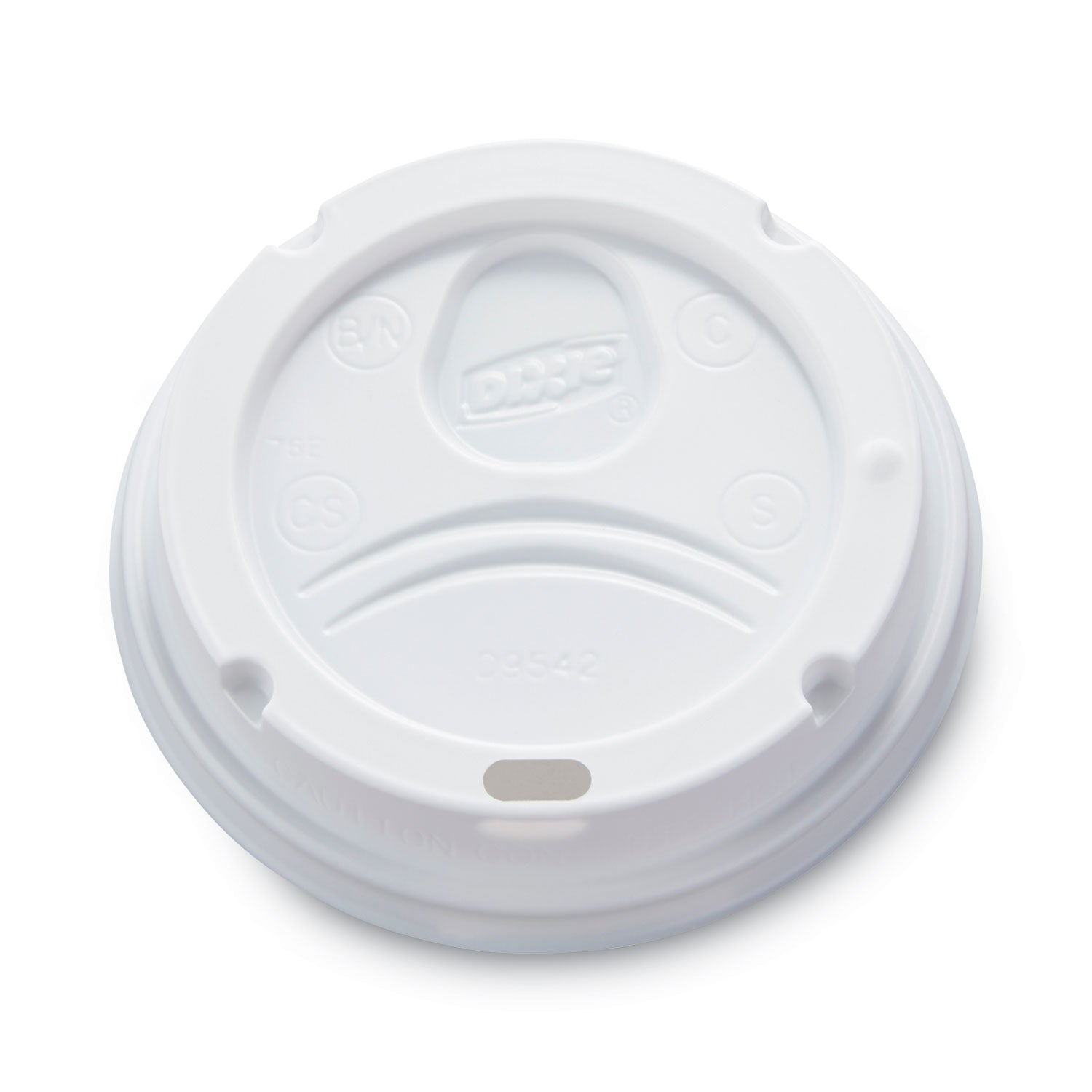 Dixie Large Hot Cup Lids, Dome, Plastic, White, 50/Pack, 10 Packs per Carton