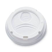 Dixie Large Hot Cup Lids, Dome, Plastic, White, 50/Pack, 10 Packs per Carton