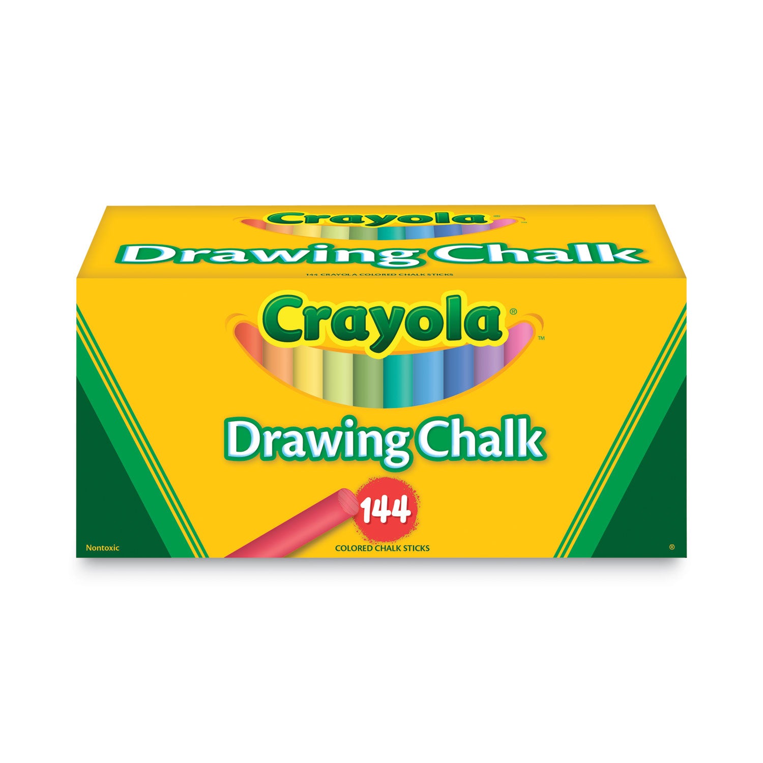 Crayola Colored Drawing Chalk Sticks - 3.2" Length x 0.4" Diameter - Assorted - Non-toxic - 1 Box