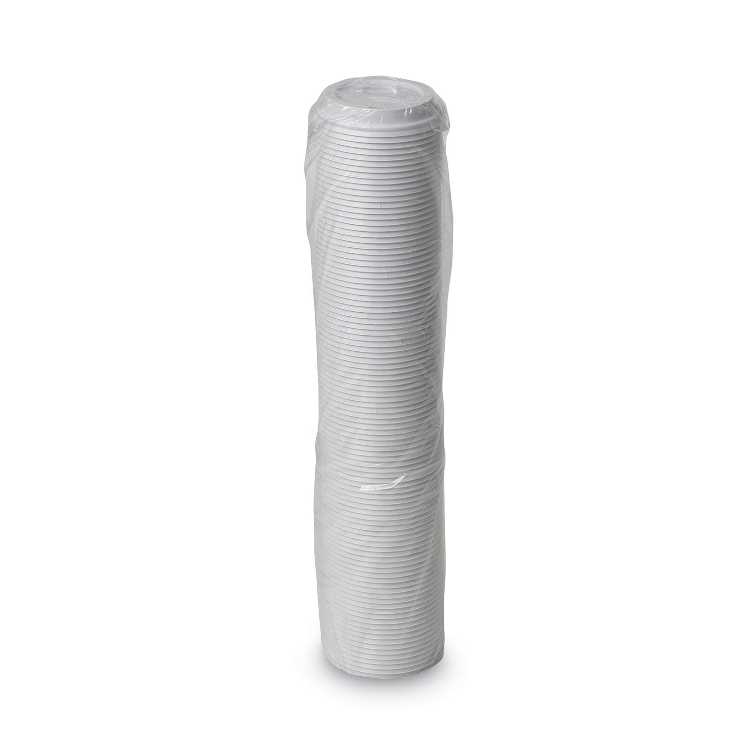 Dome Drink-Thru Lids, Fits 10 oz to 20 oz Dixie Hot Cups, Plastic, White, 100/Pack